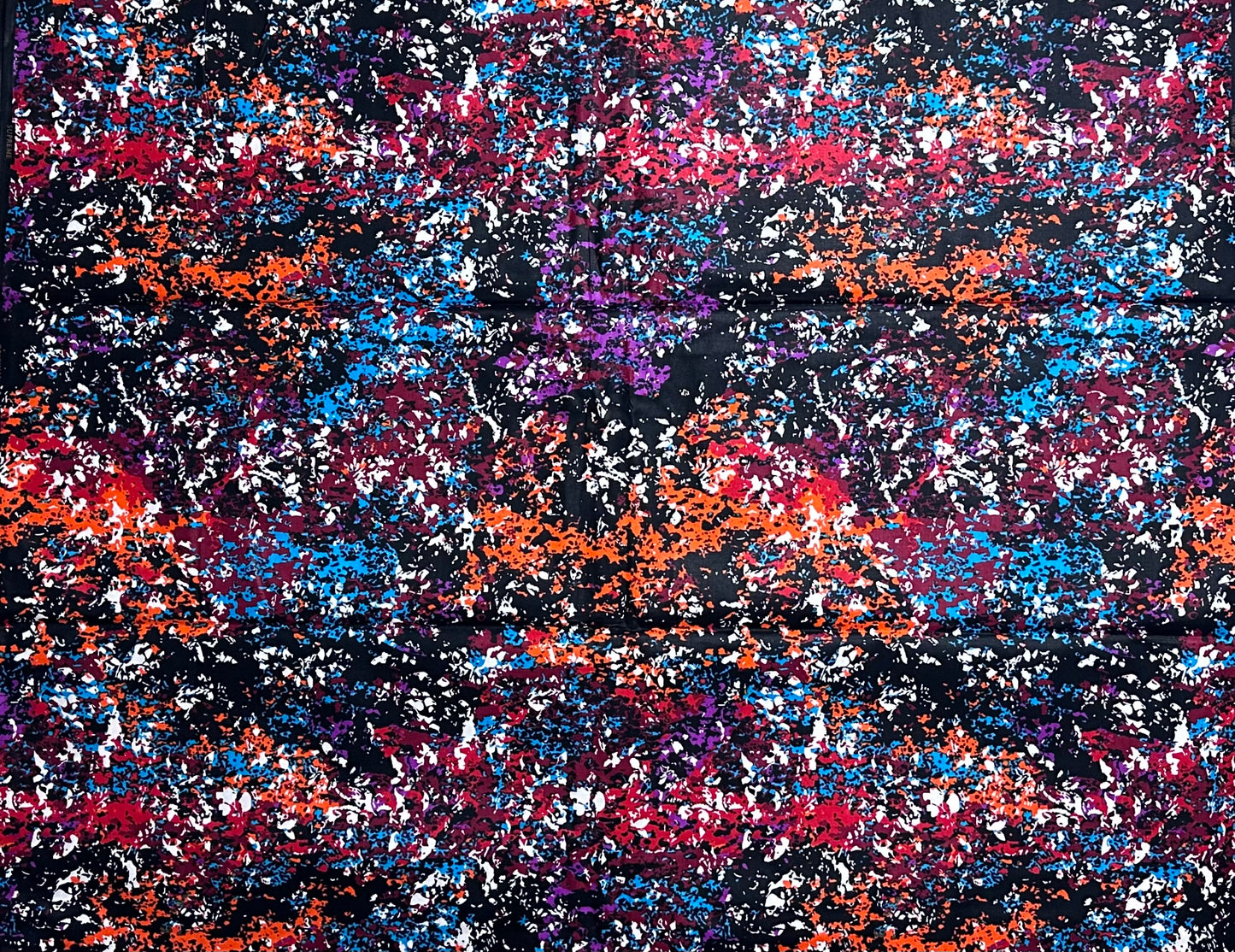 African Print Fabric, Ankara - Blue, Orange, Purple Fabric