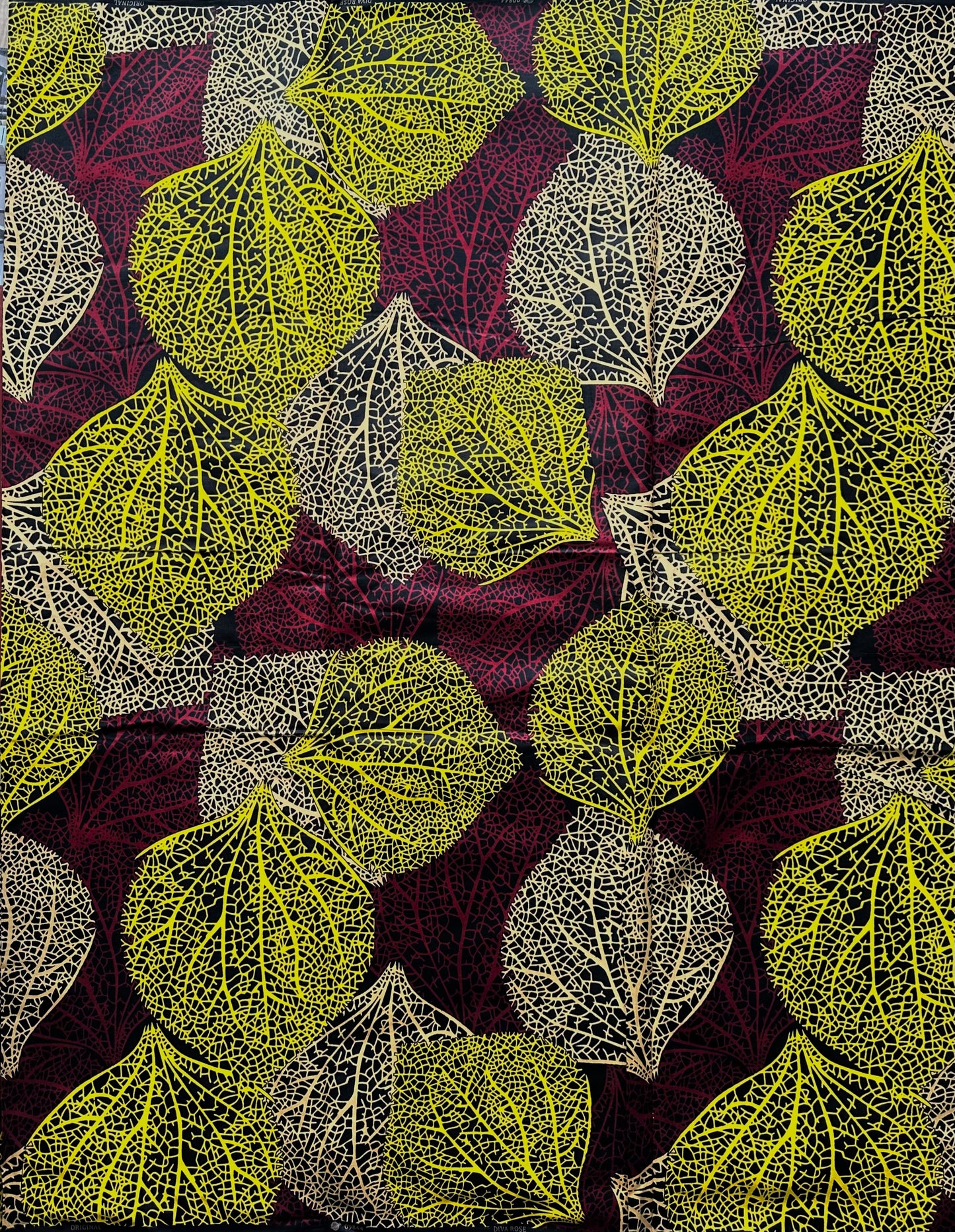 African Print Fabric, Ankara - Yellow, Red Fabric