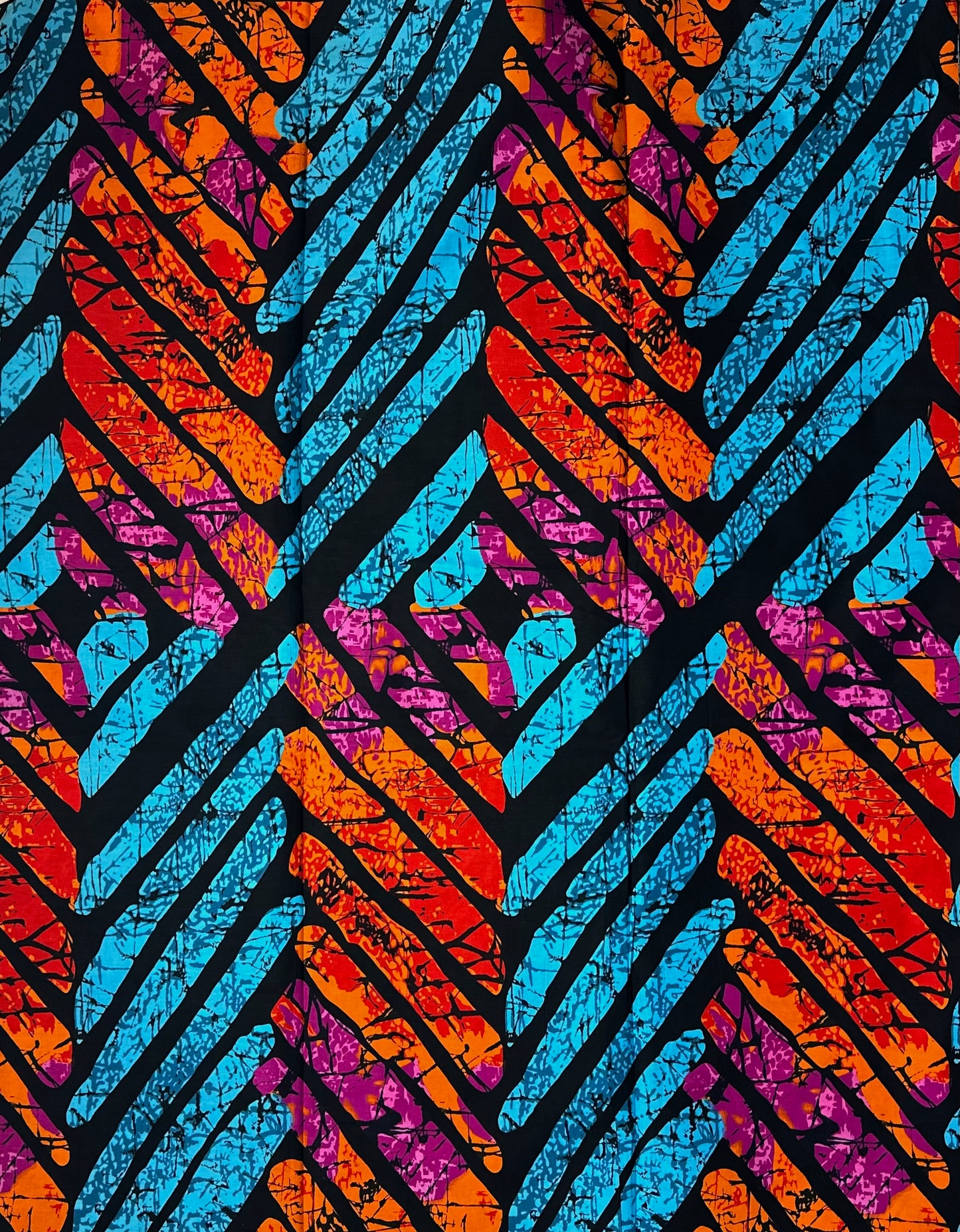 African Print Fabric, - Orange, Blue, Purple Ankara Fabric