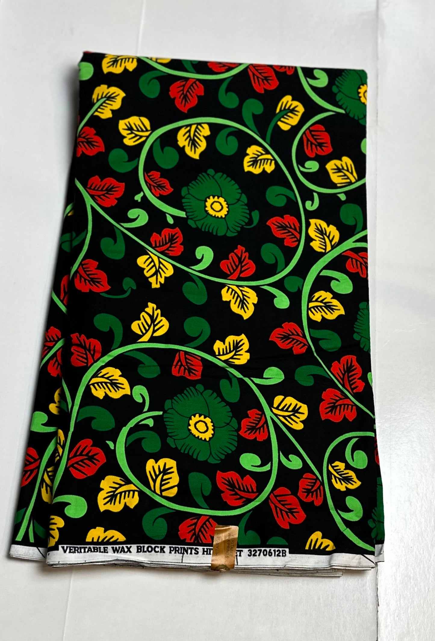 African Print Fabric - Green, Yellow, Red Ankara Fabric
