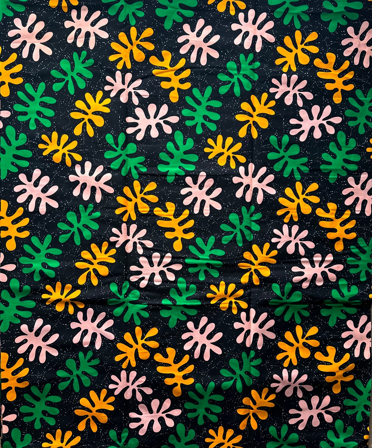 African Print Fabric, Ankara - Green, Yellow, Fabric