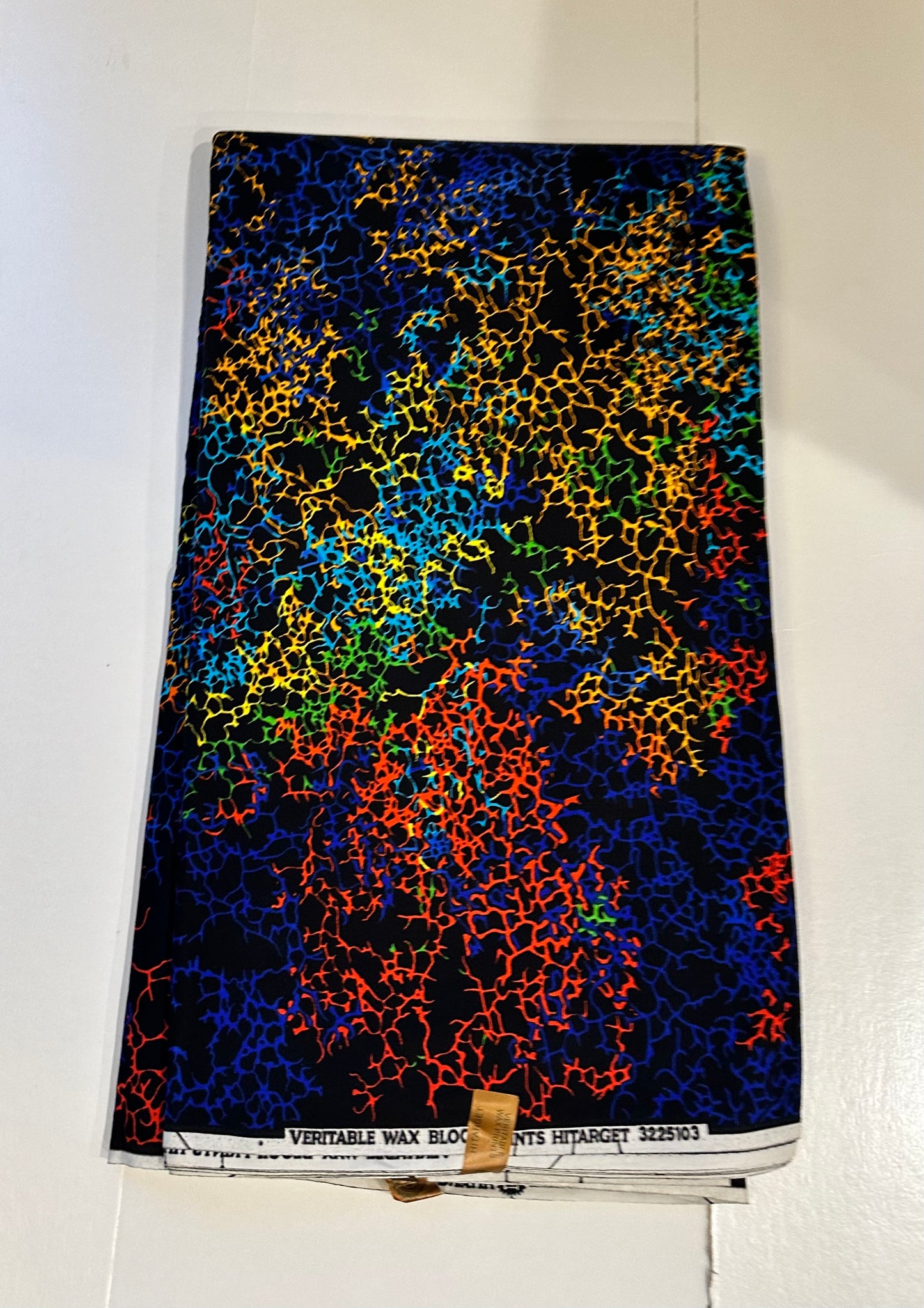 African Print Fabric, Ankara - Blue, Red, Yellow Fabric