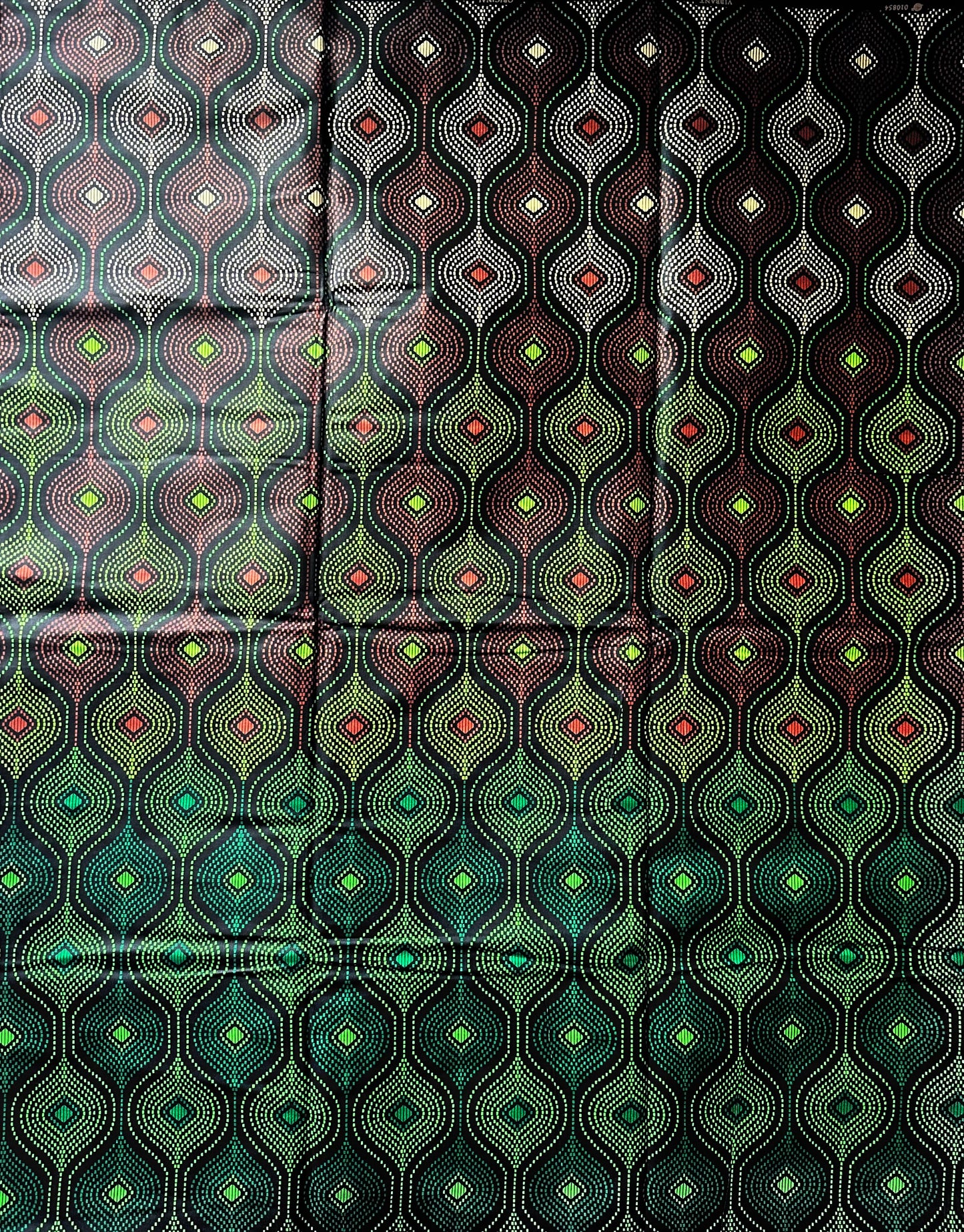 African Print Fabric, Ankara - Green, Brown Fabric
