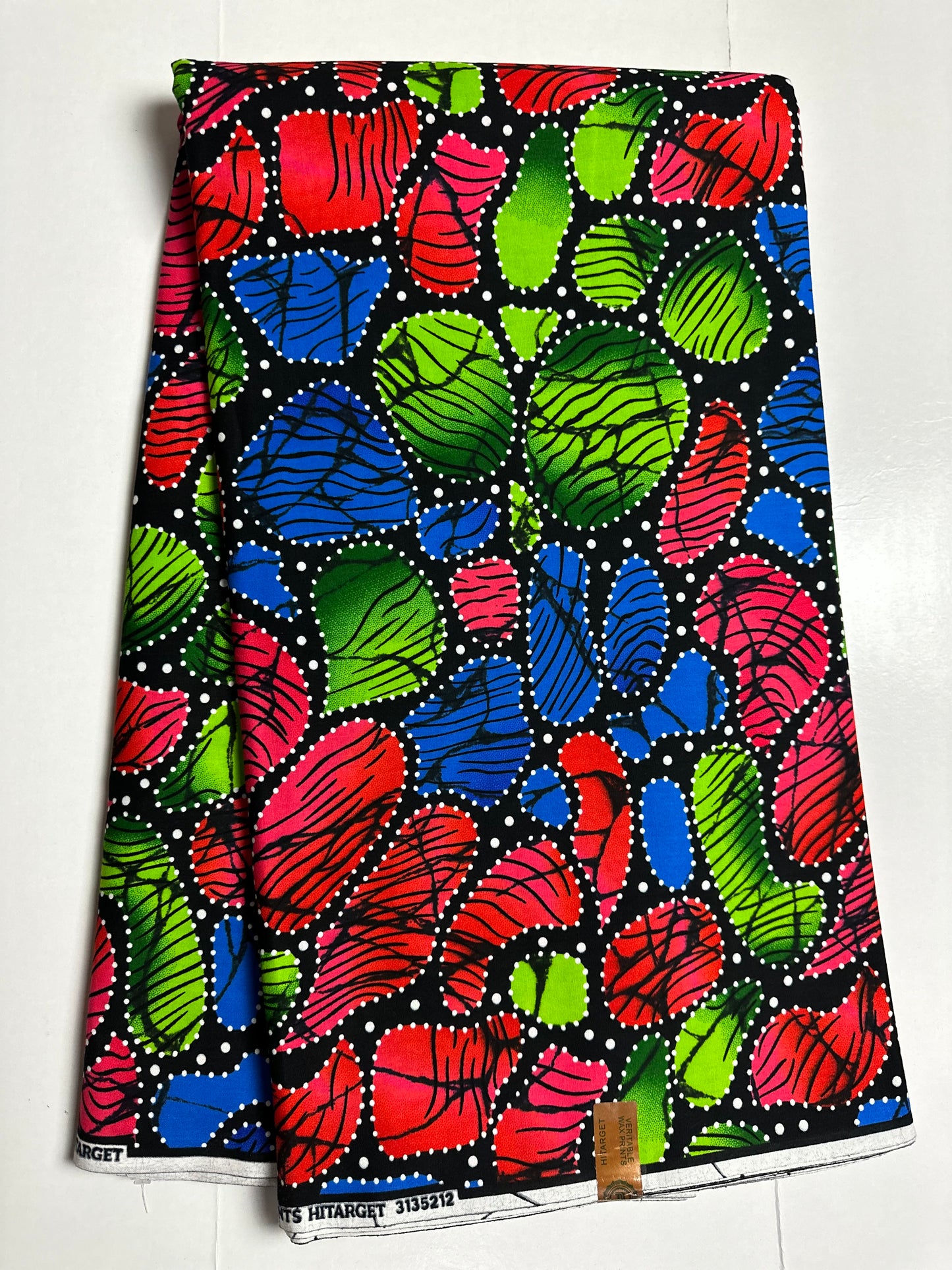 African Print Fabric, Ankara - Pink, Blue, Green Fabric