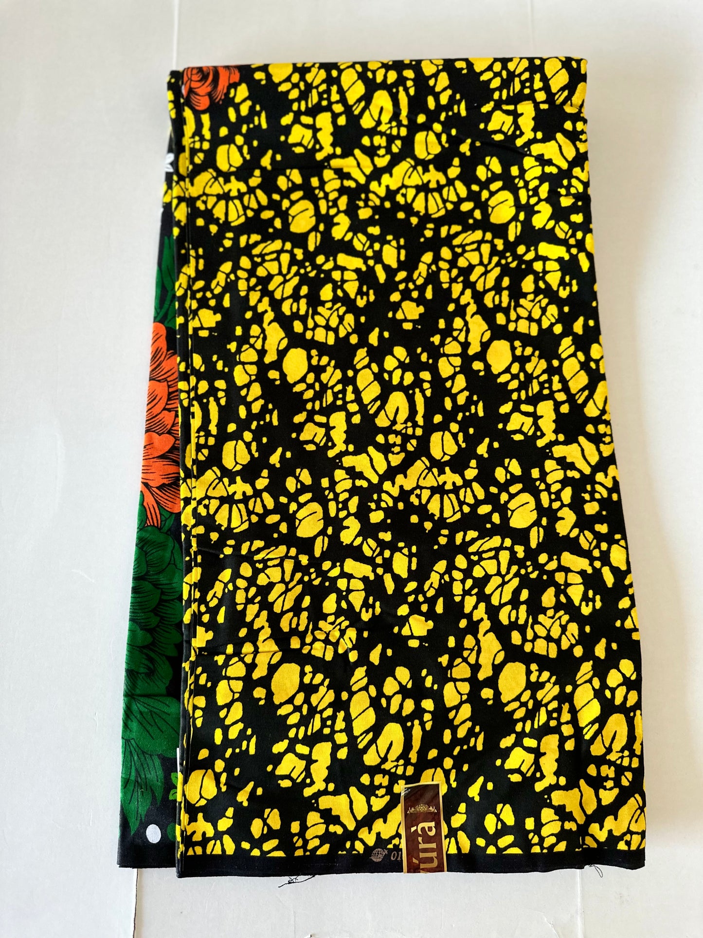 African Print Fabric, Ankara - Yellow Fabric