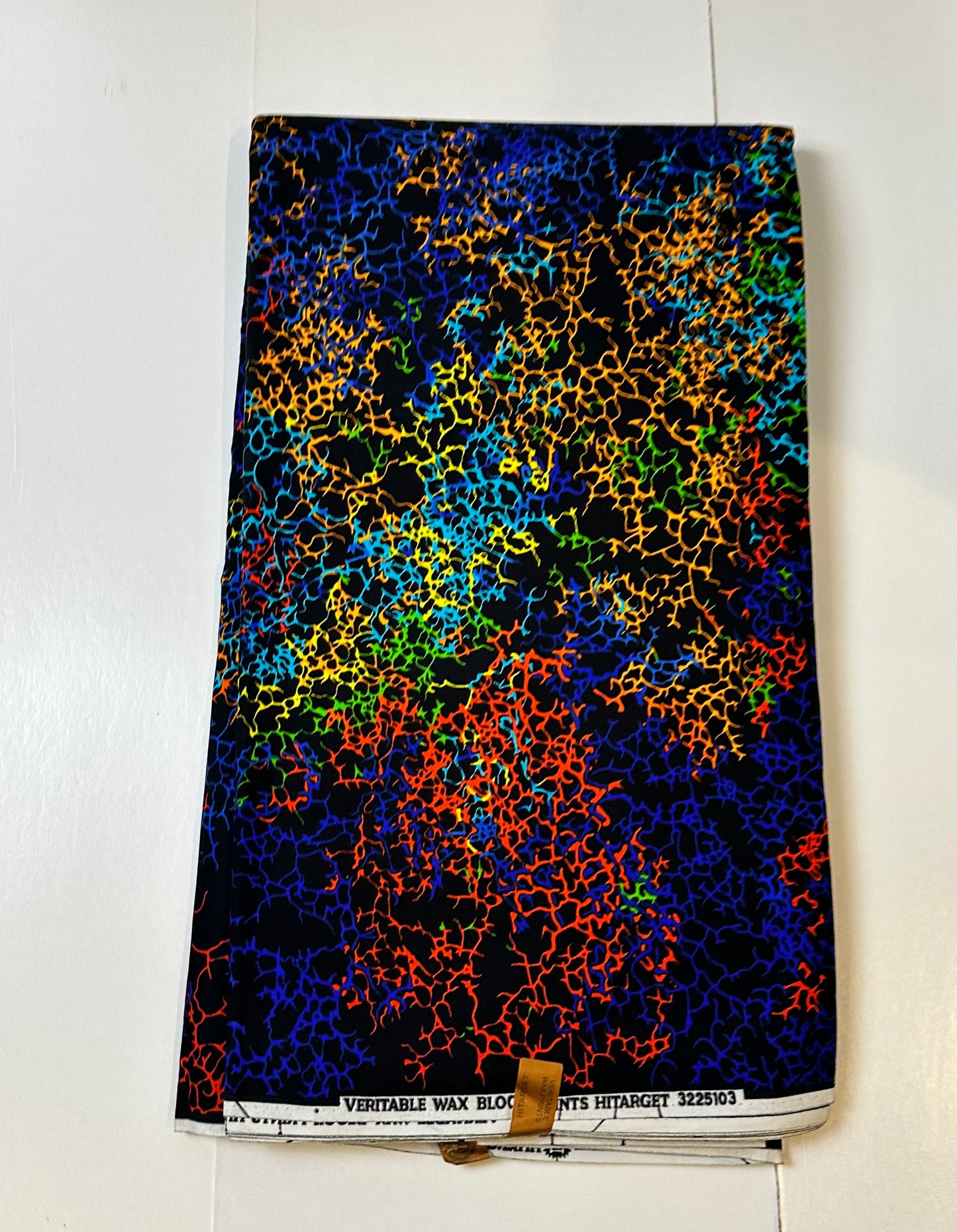 African Print Fabric, Ankara - Blue, Red, Yellow Fabric