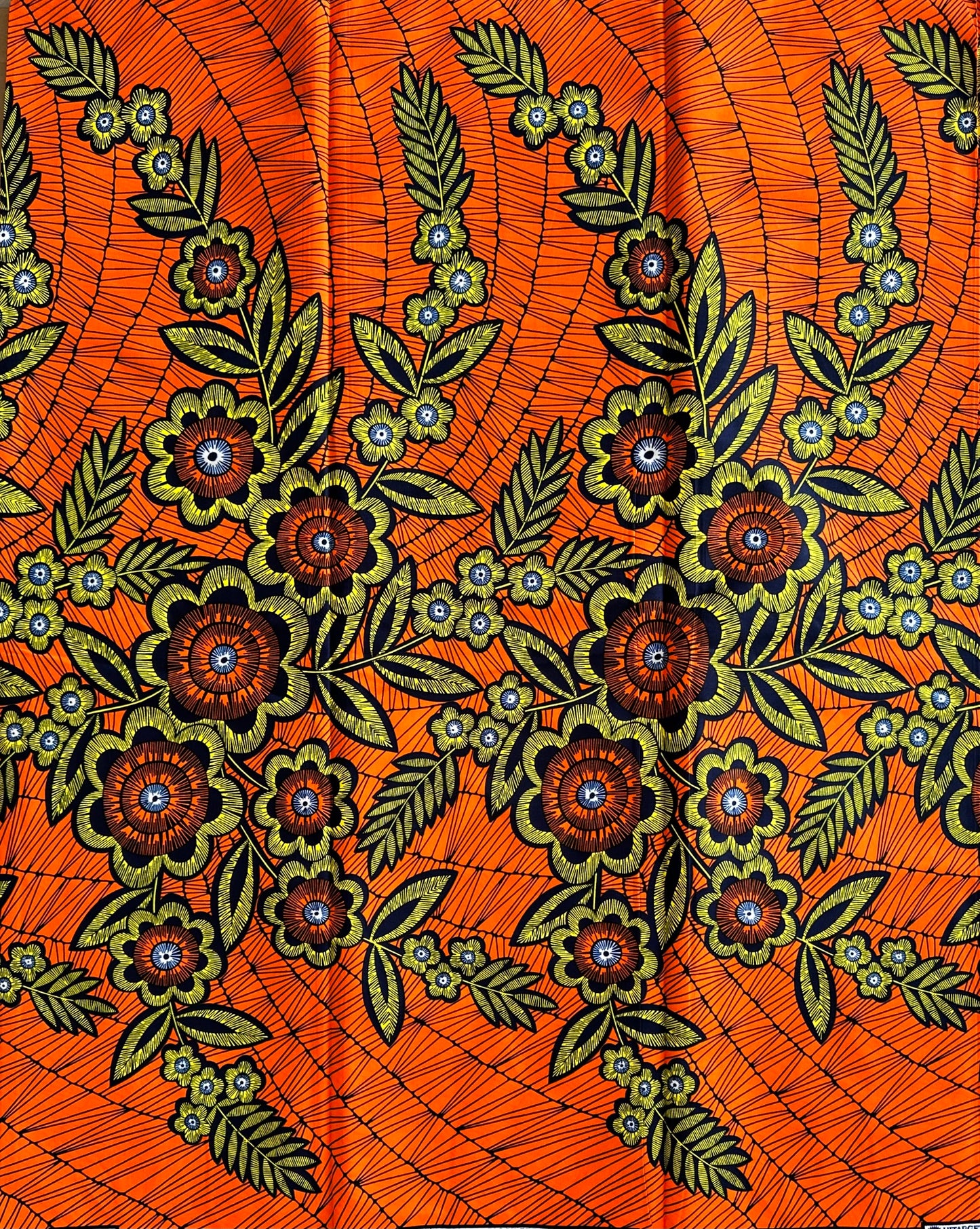 African Print Fabric, Ankara -Orange Fabric, African Clothing
