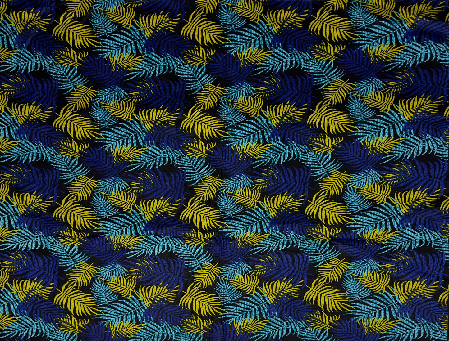 African Print Fabric, Ankara - Blue, Yellow Fabric