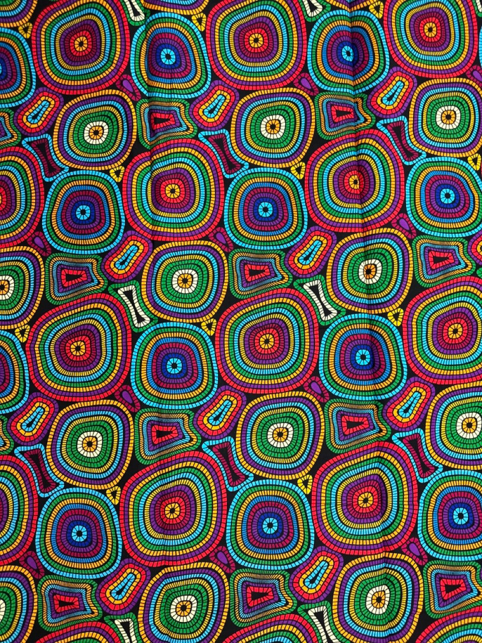 African Print Fabric, Ankara - Blue, Yellow, Pink Fabric