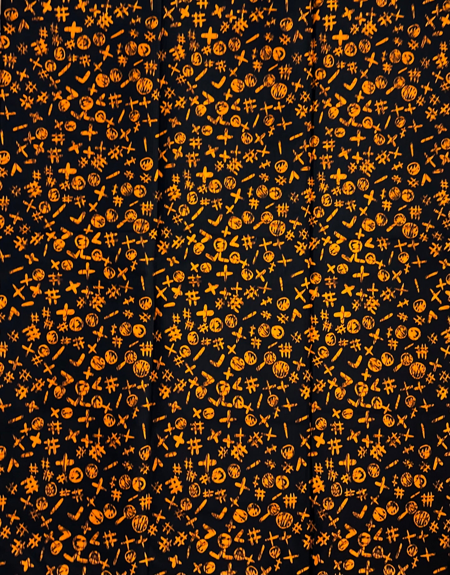 African Print Fabric, Ankara - Orange Fabric