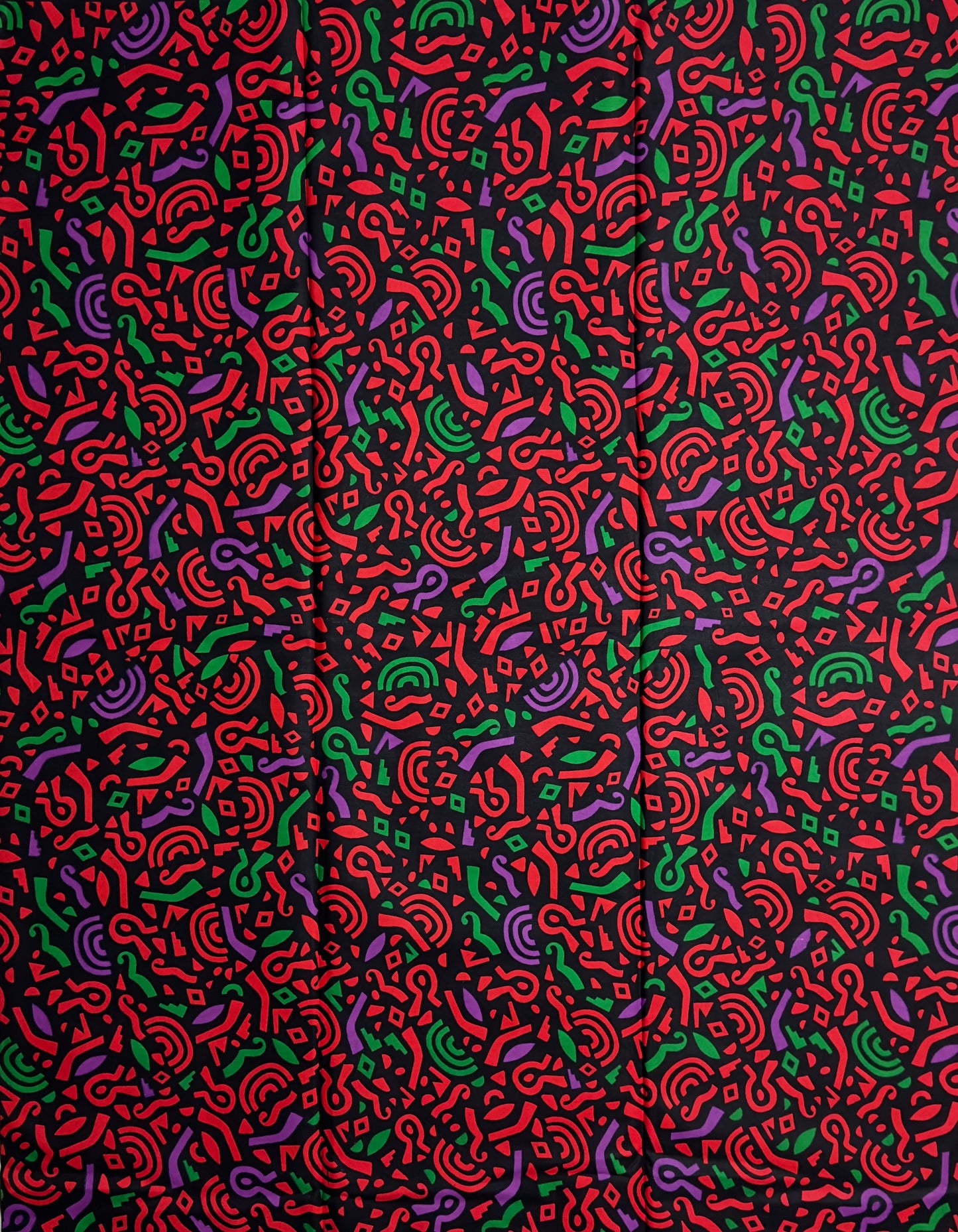 African Print Fabric, Ankara - Red, Green, Purple Fabric
