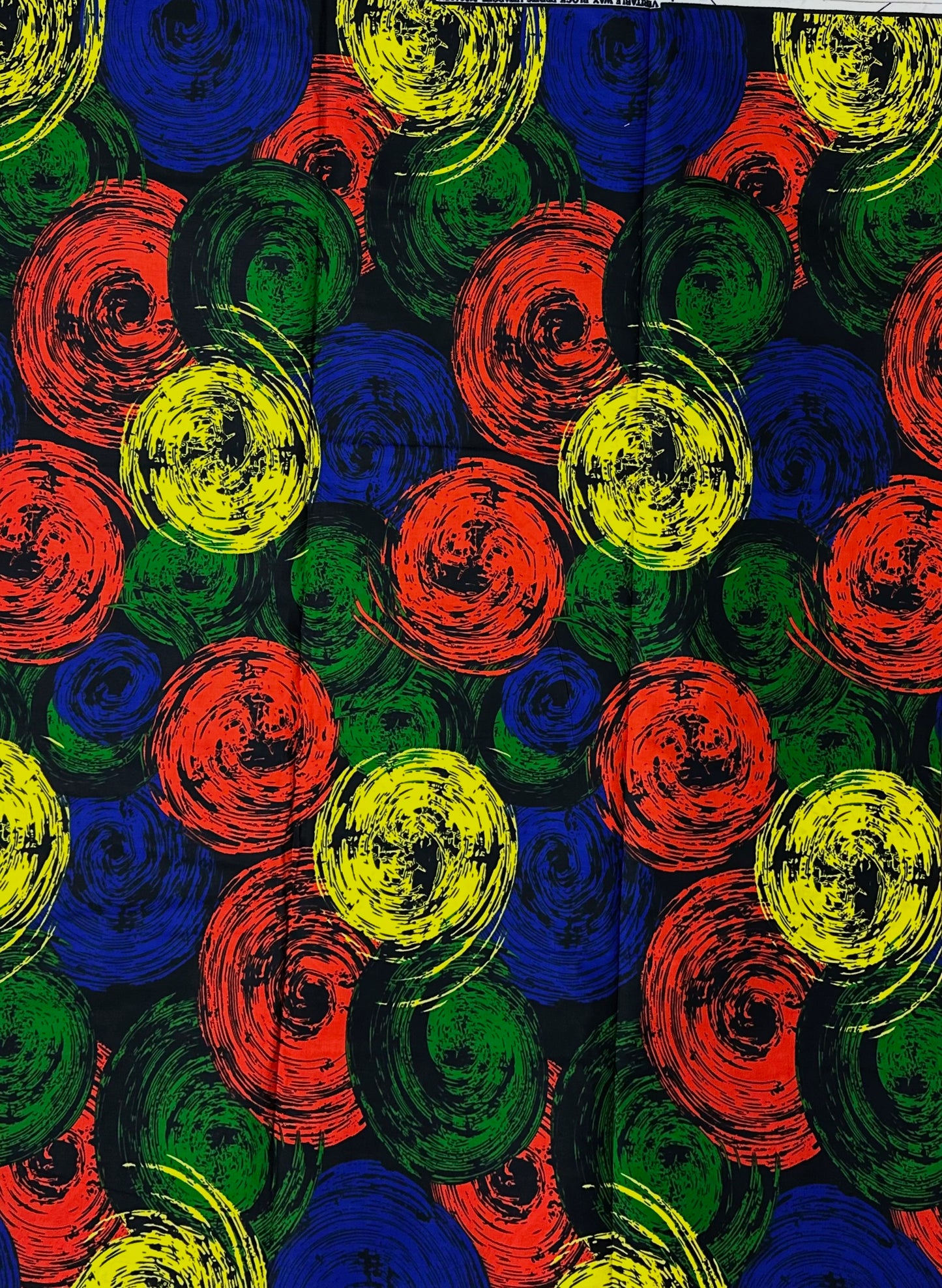 African Print Fabric, Ankara - Green, Blue, Yellow Fabric
