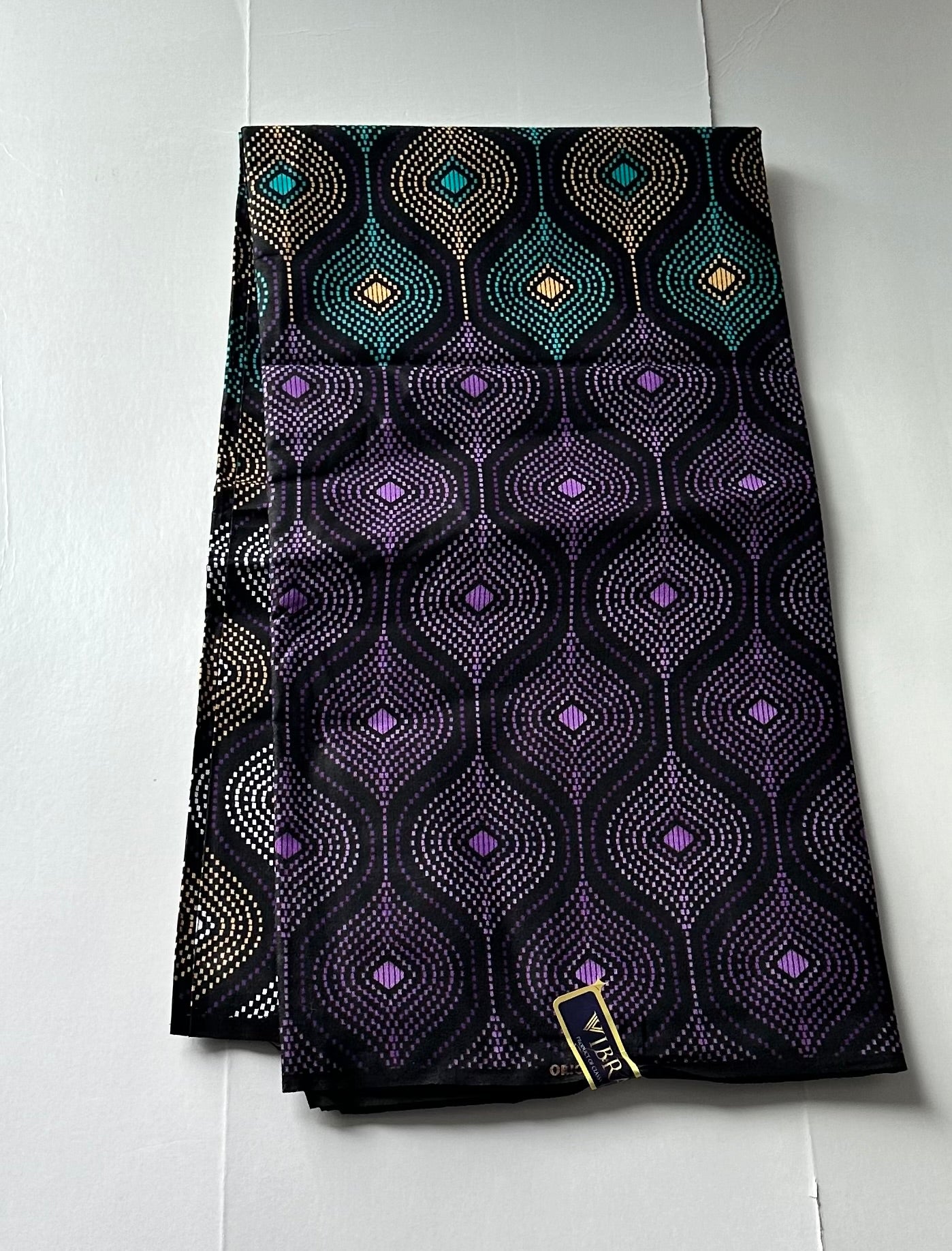 African Print Fabric, Ankara - Purple, Brown Fabric