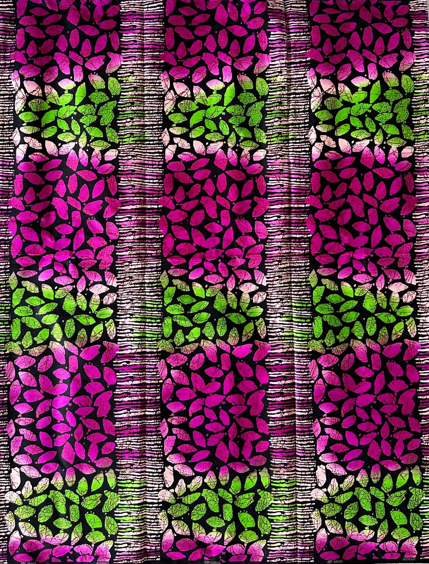 African Print Fabric, Ankara -Green, Pink Fabric