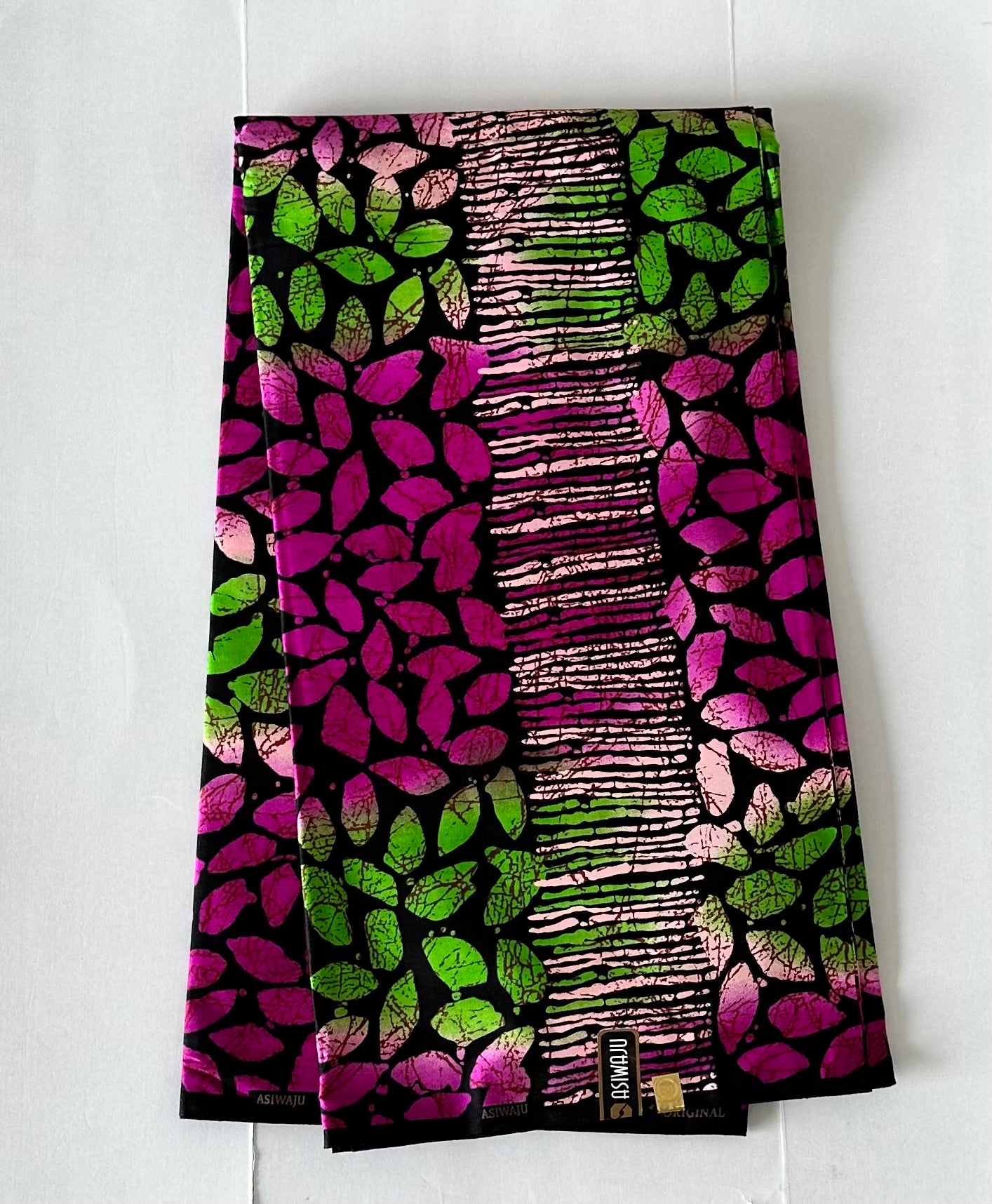 African Print Fabric, Ankara -Green, Pink Fabric