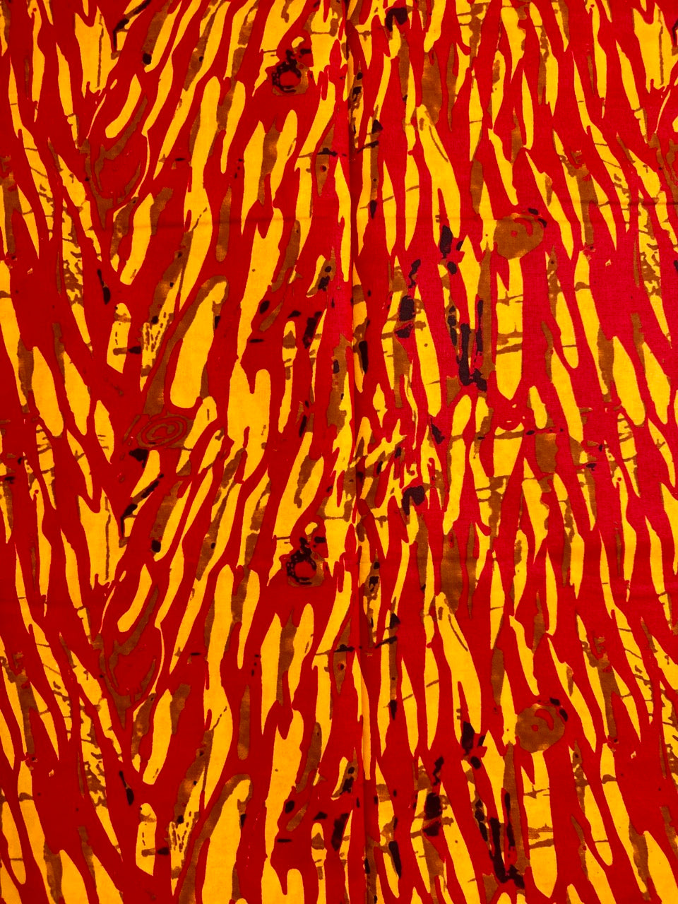 African Print Fabric, Ankara -Red, Yellow Fabric
