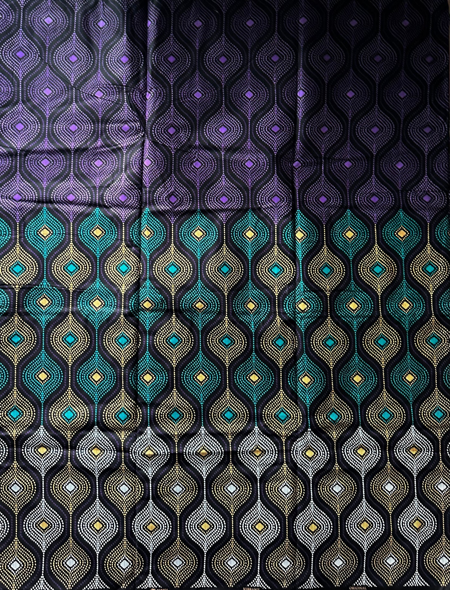 African Print Fabric, Ankara - Purple, Brown Fabric