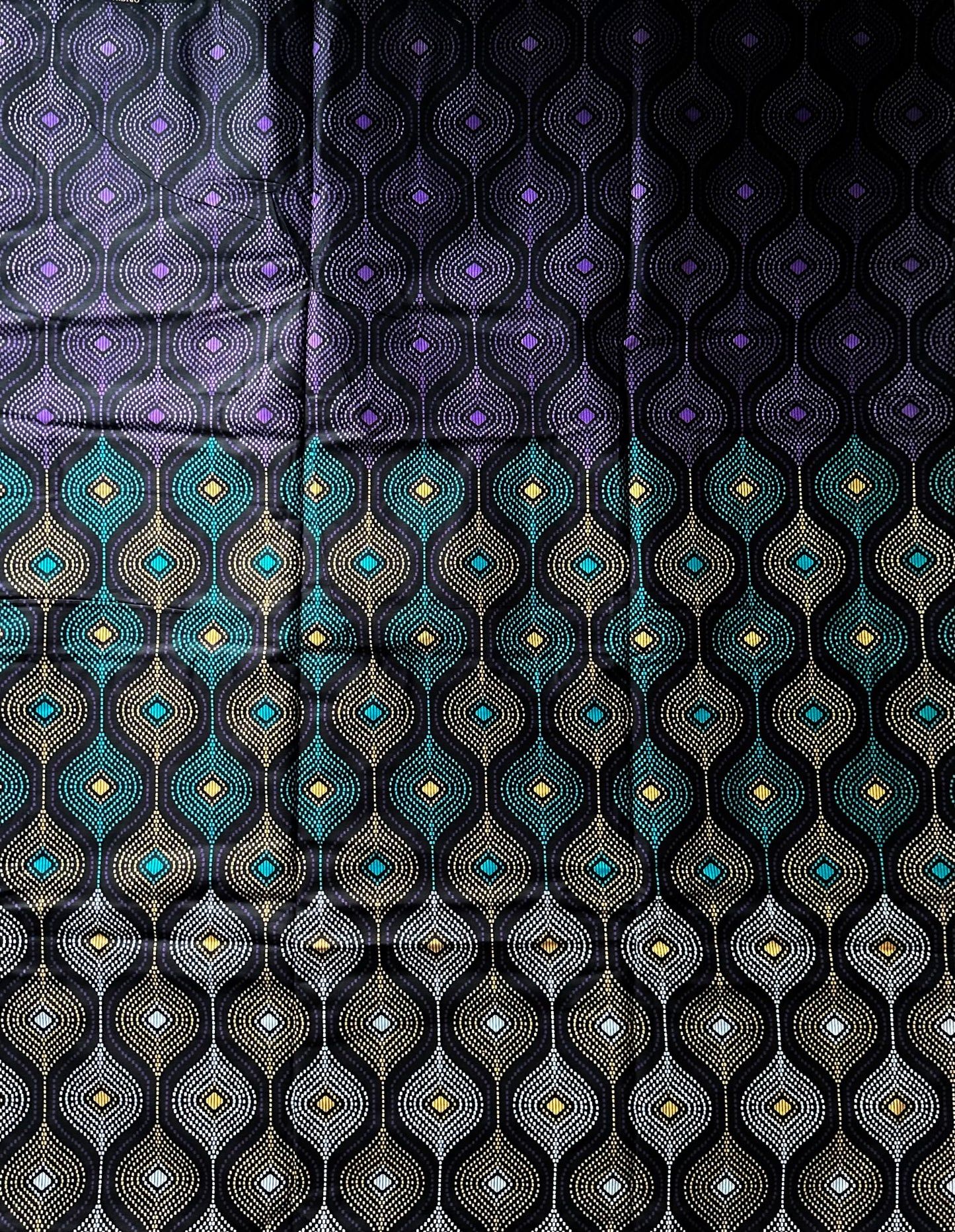 African Print Fabric, Ankara - Purple, Brown Fabric