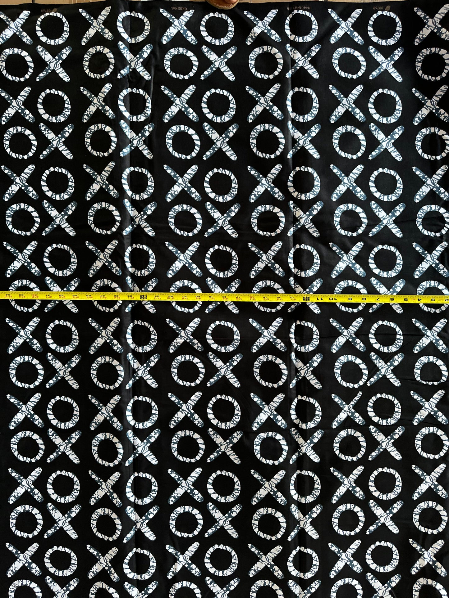 African Print Fabric, Ankara - Black, White Fabric