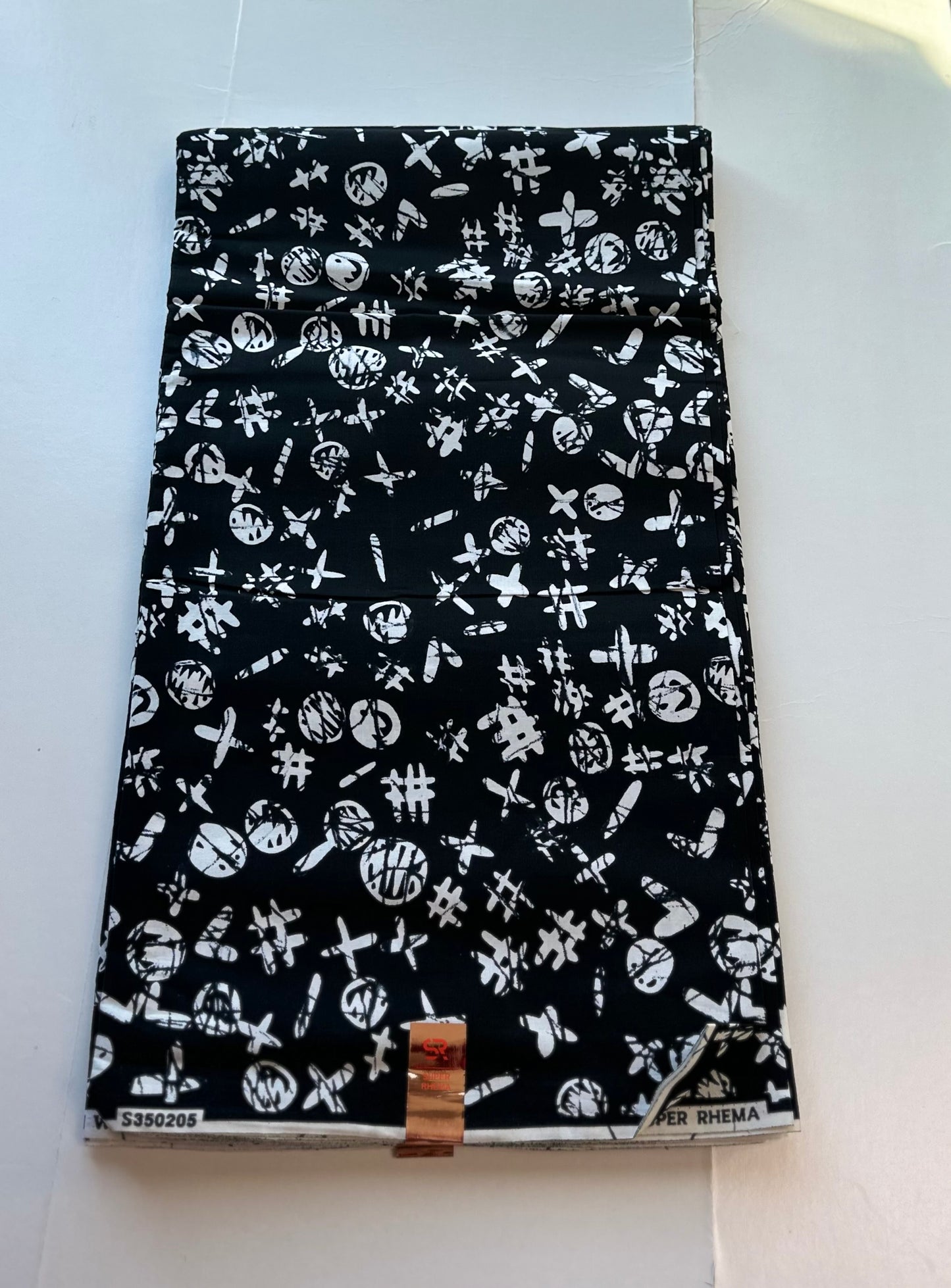 African Print Fabric, Ankara - Black Fabric