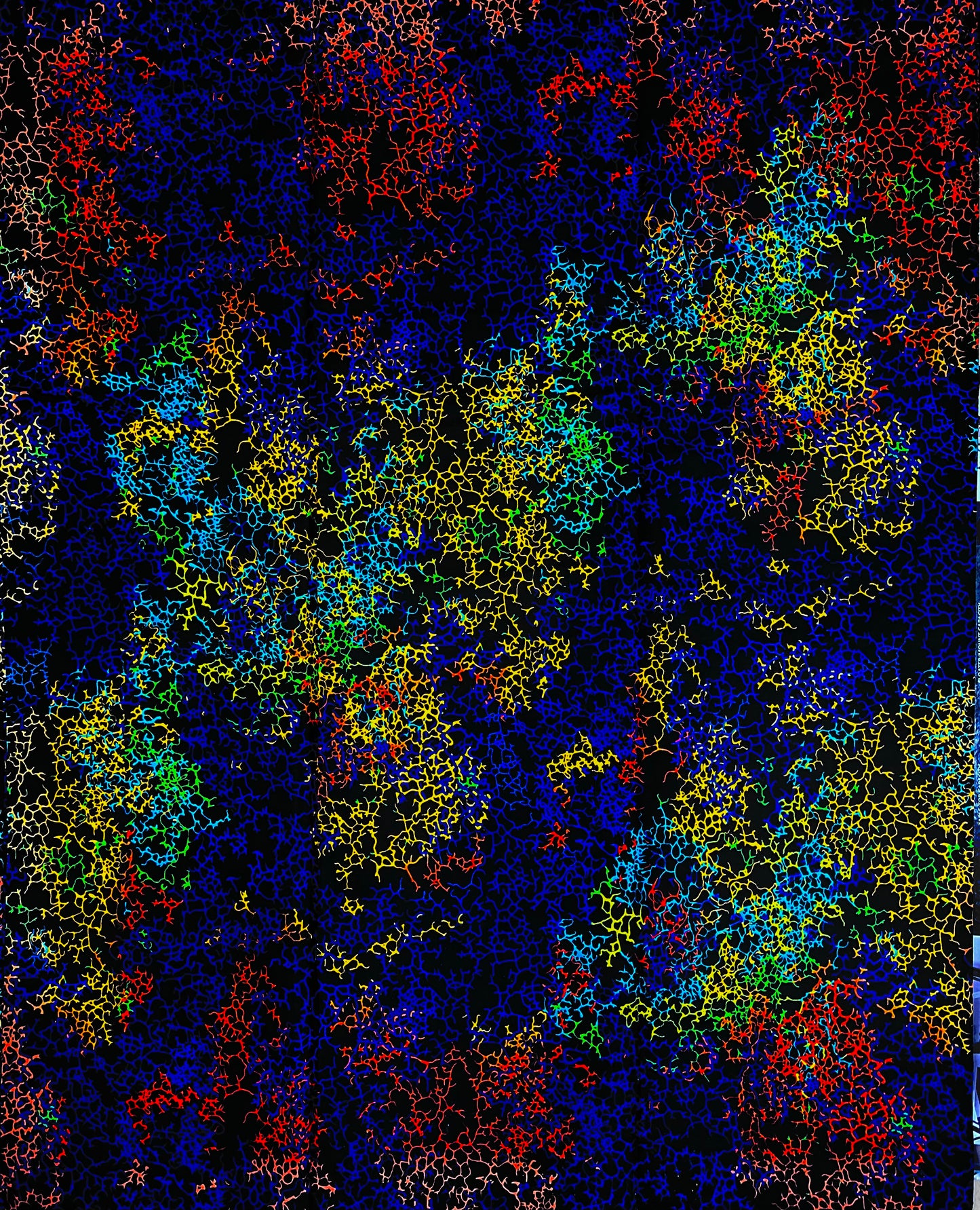 African Print Fabric, Ankara - Blue, Red, Yellow Fabric
