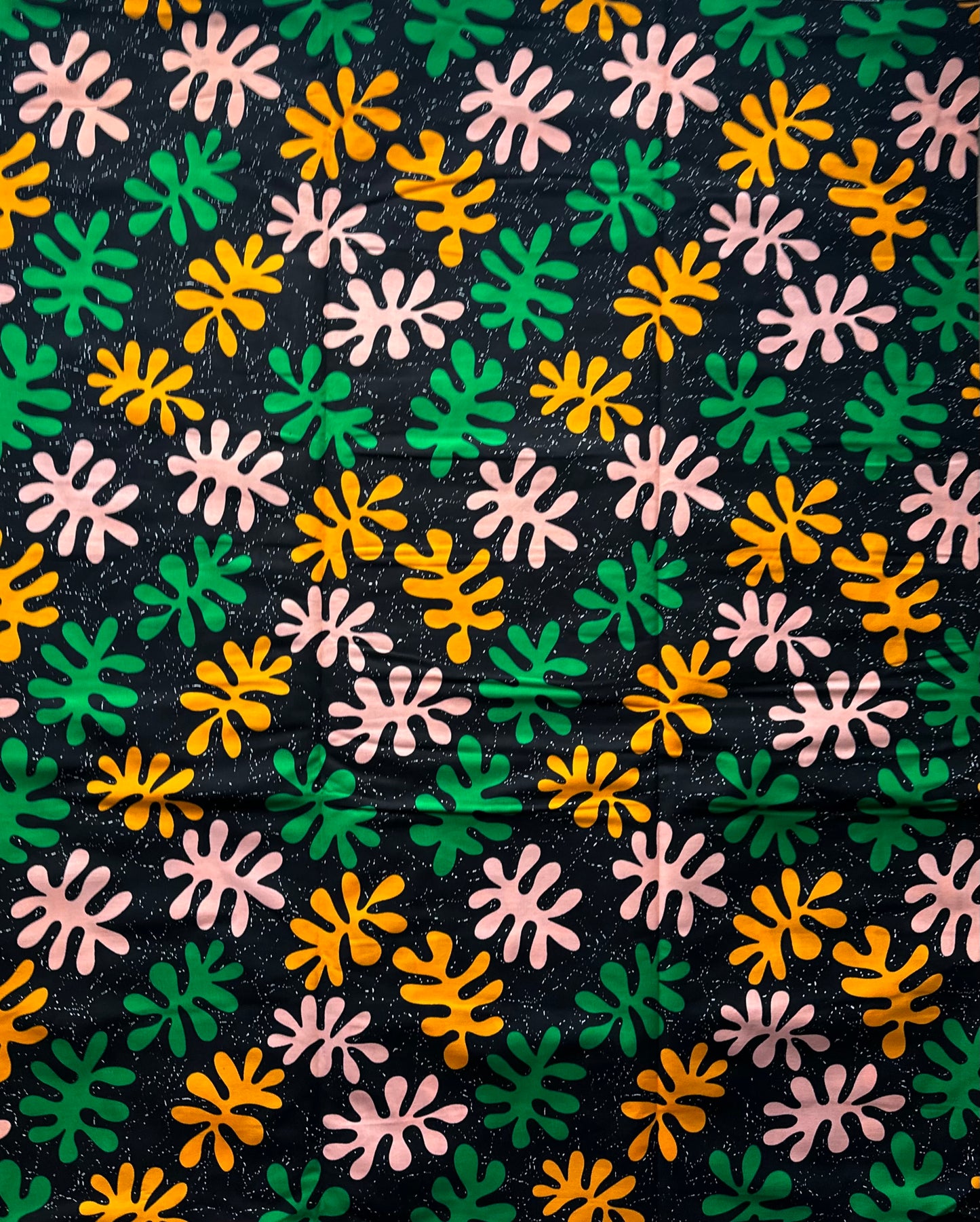 African Print Fabric, Ankara - Green, Yellow, Fabric