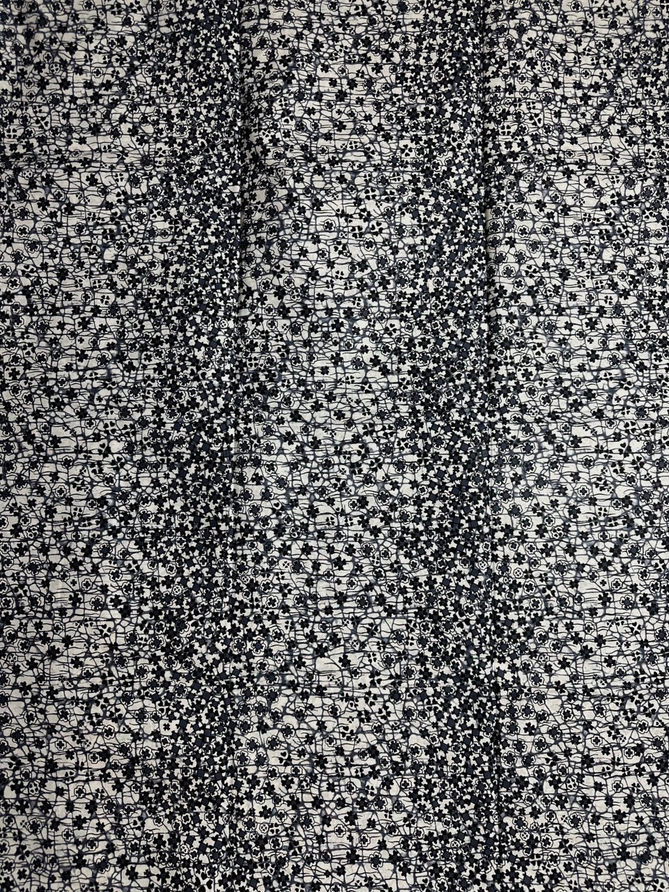 African Print Fabric, Ankara - White, Black Fabric