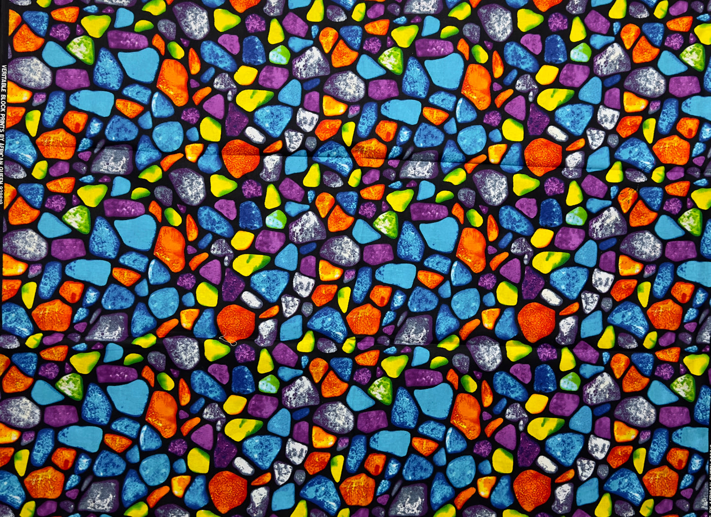 African Print Fabric, Ankara - Blue, Purple, Orange, Yellow Fabric