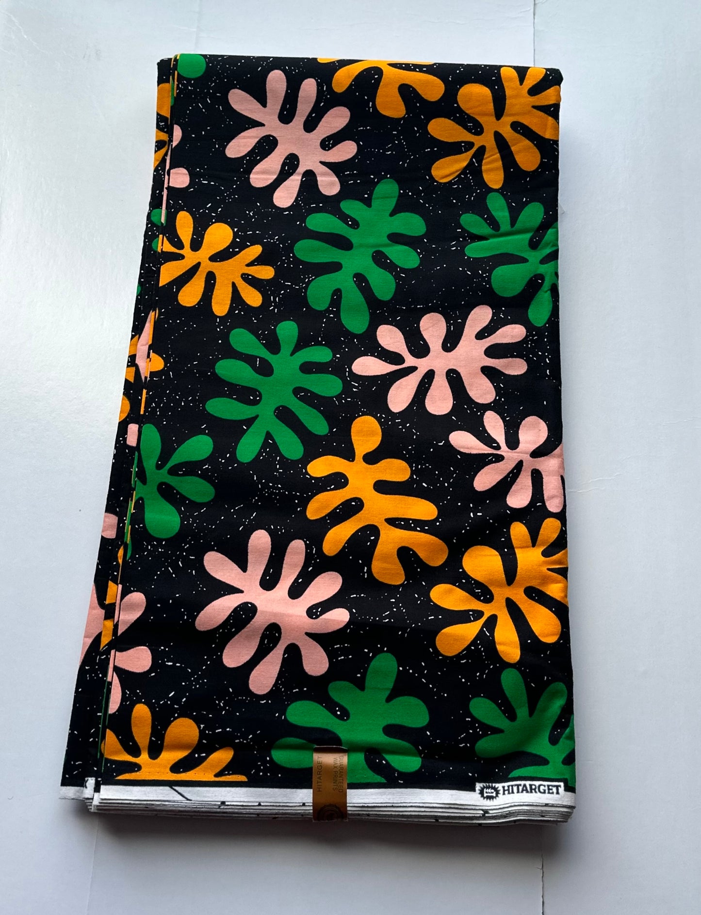 African Print Fabric, Ankara - Green, Yellow, Fabric