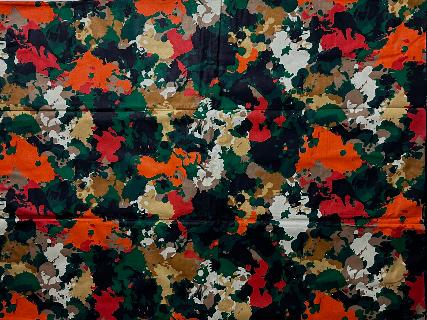 African Print Fabric, Ankara - Green, Orange, Red, Bronze Fabric