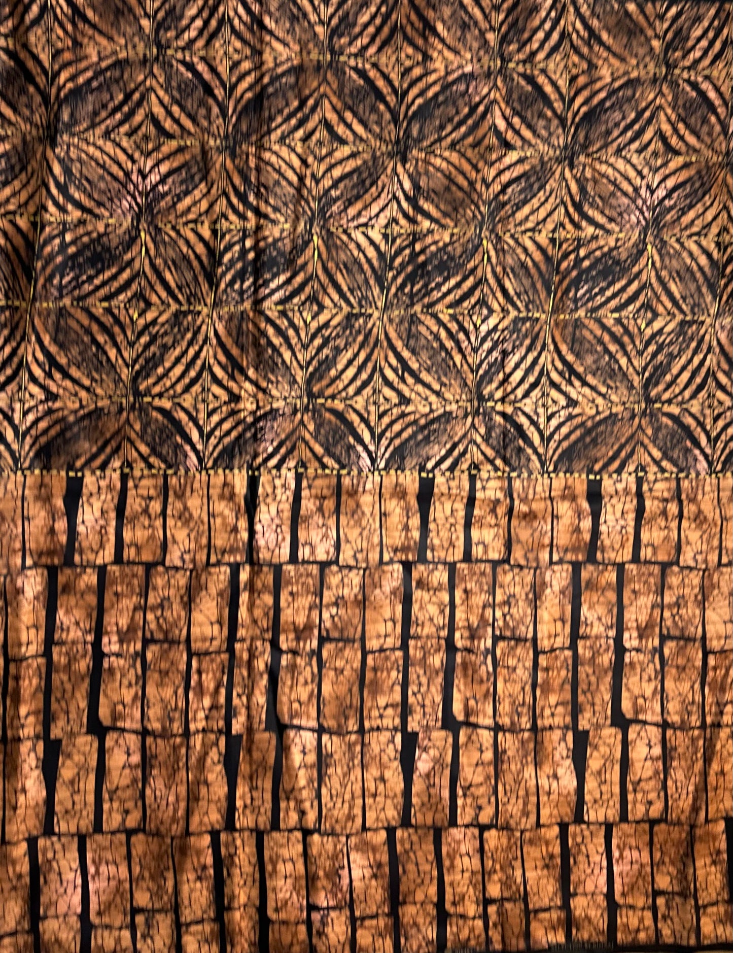 African Print Fabric, Ankara - Brown Fabric