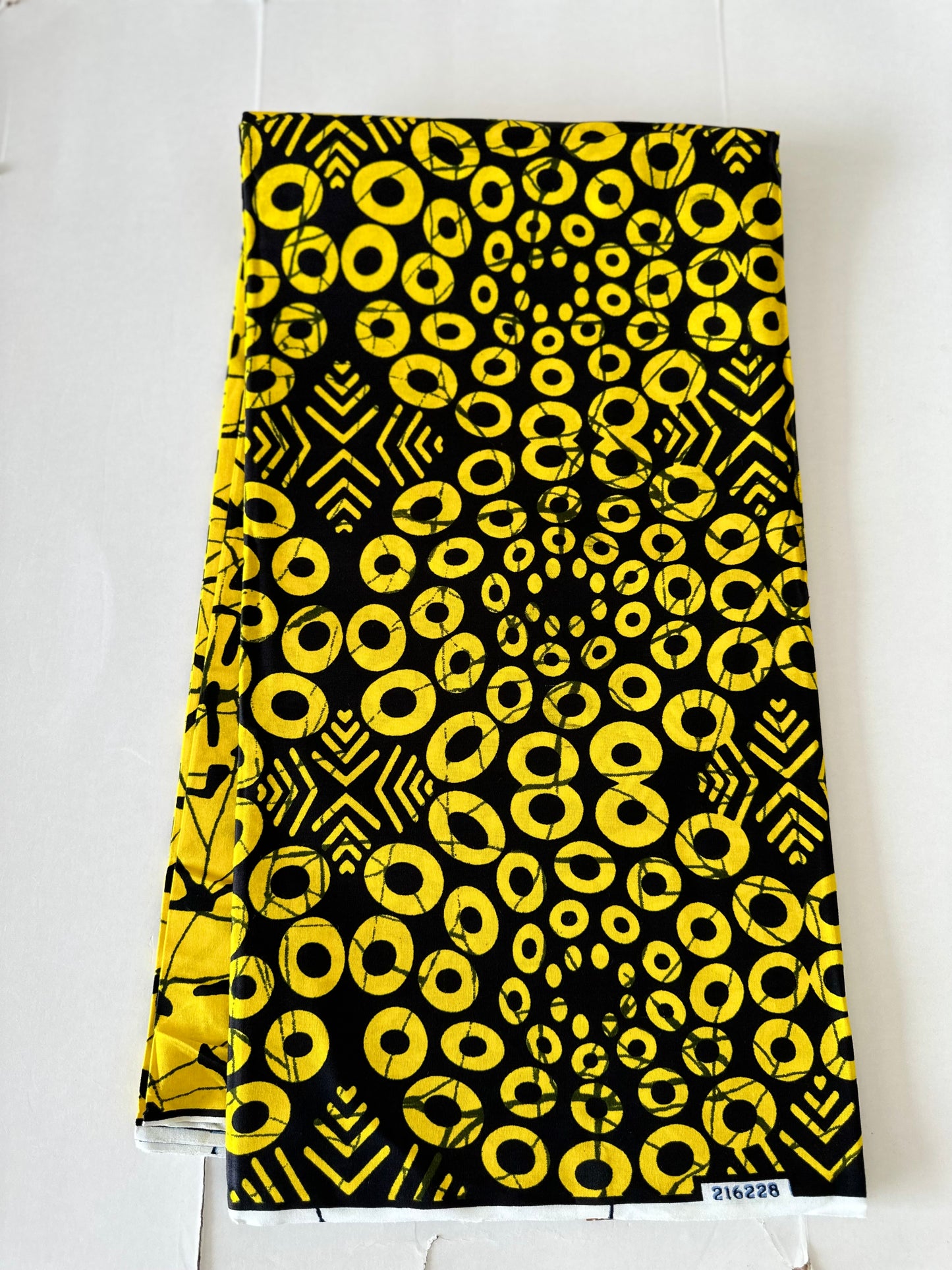 African Print Fabric, Ankara - Yellow Fabric