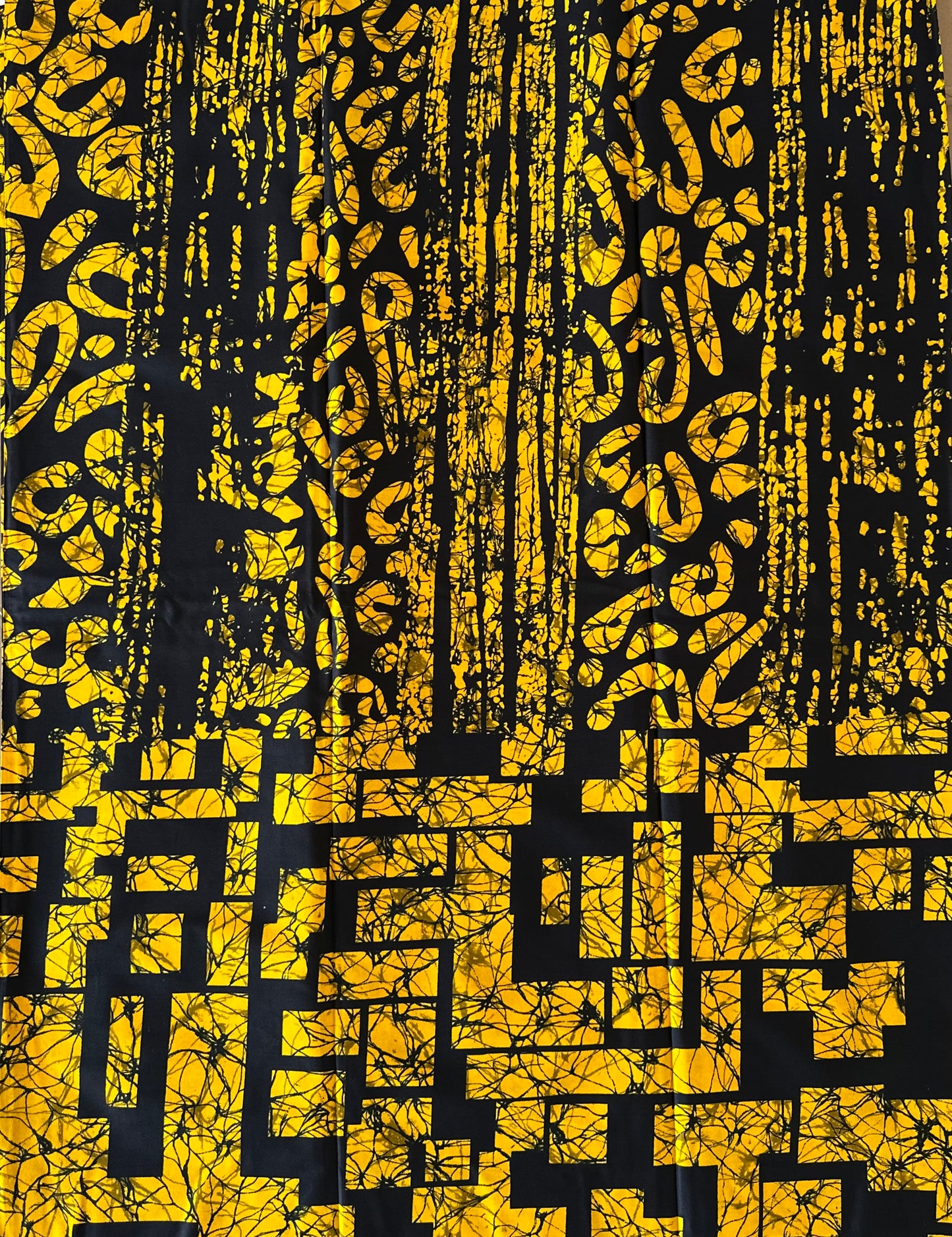 African Print Fabric, Ankara - Yellow Fabric