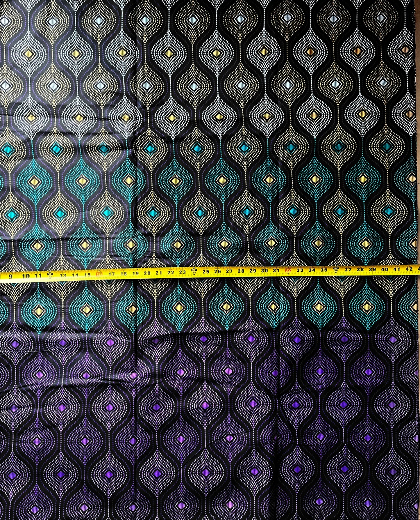 African Print Fabric, Ankara - Purple, Brown Fabric