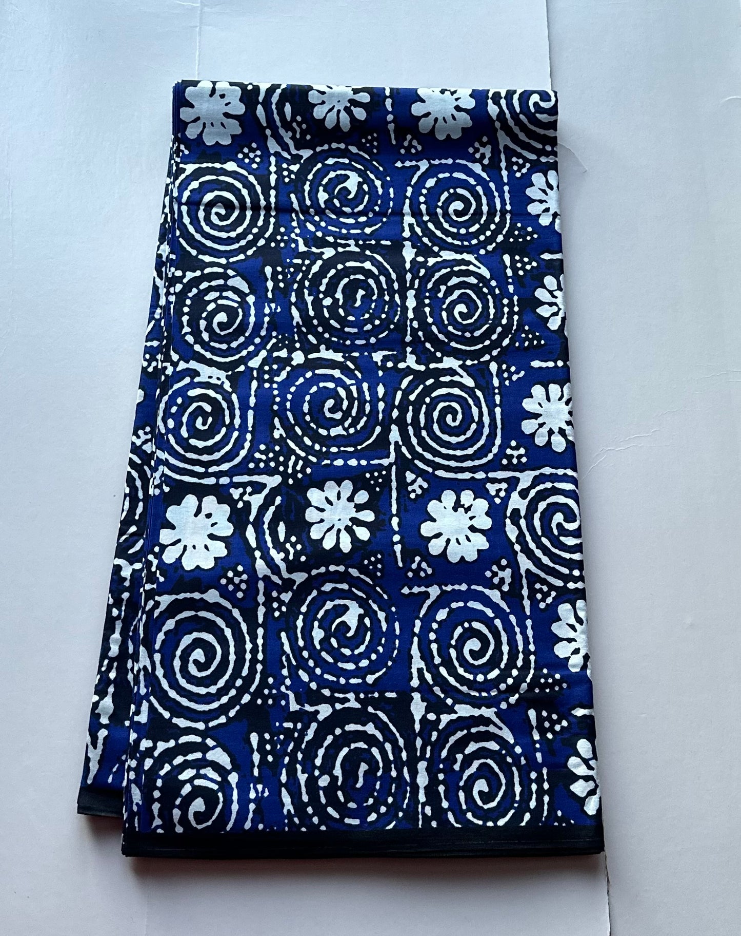 African Print Fabric, Ankara - Green, Purple, White Fabric