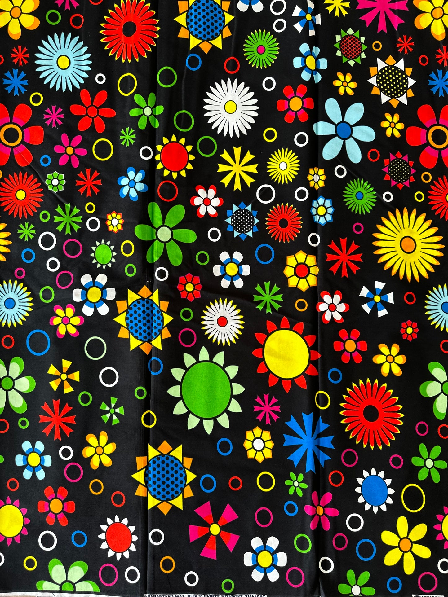 African Print Fabric, Ankara - Yellow, Green, Red Fabric