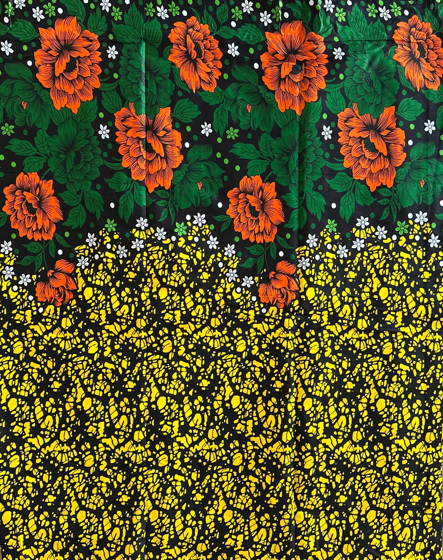 African Print Fabric, Ankara - Yellow Fabric