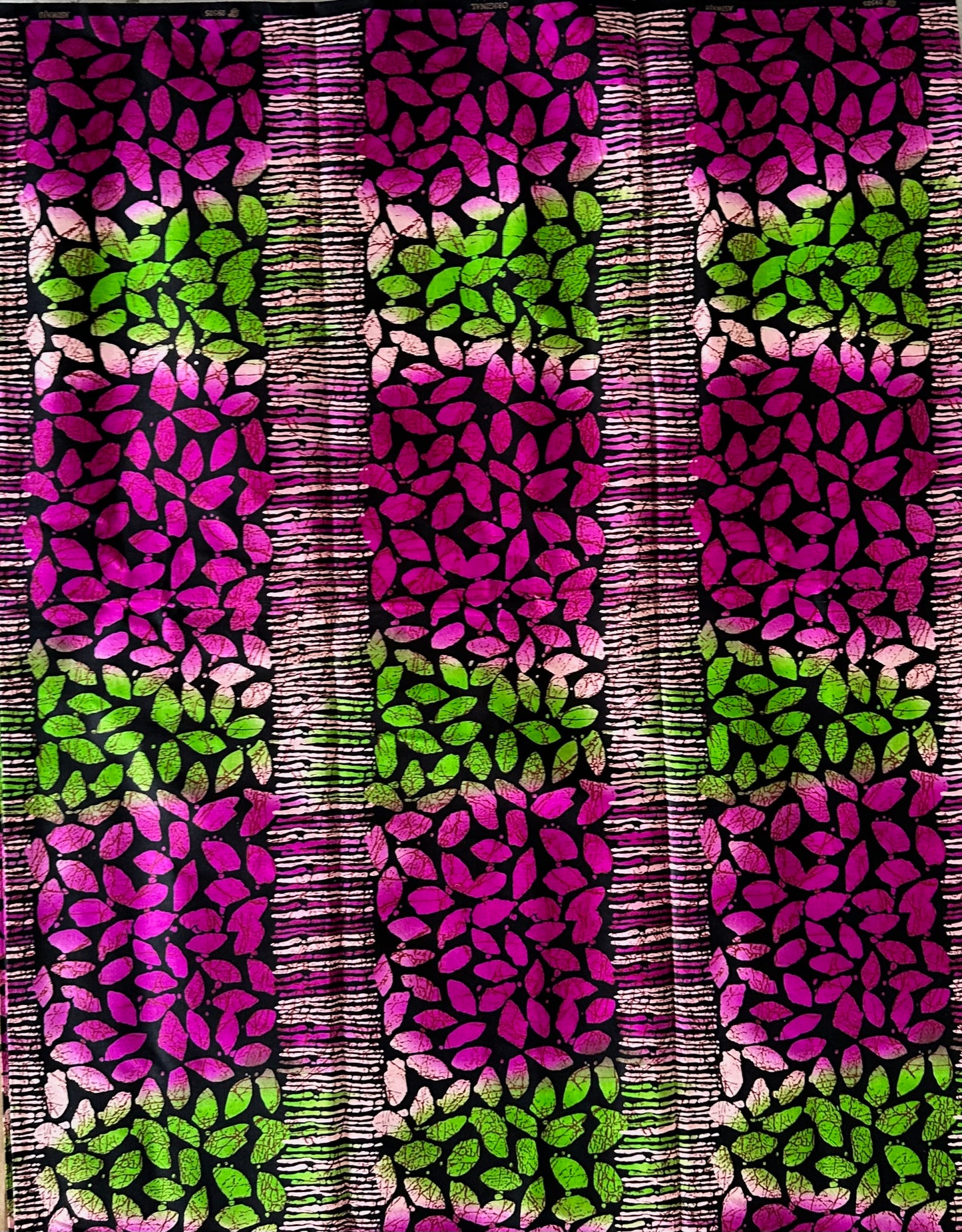 African Print Fabric, Ankara -Green, Pink Fabric