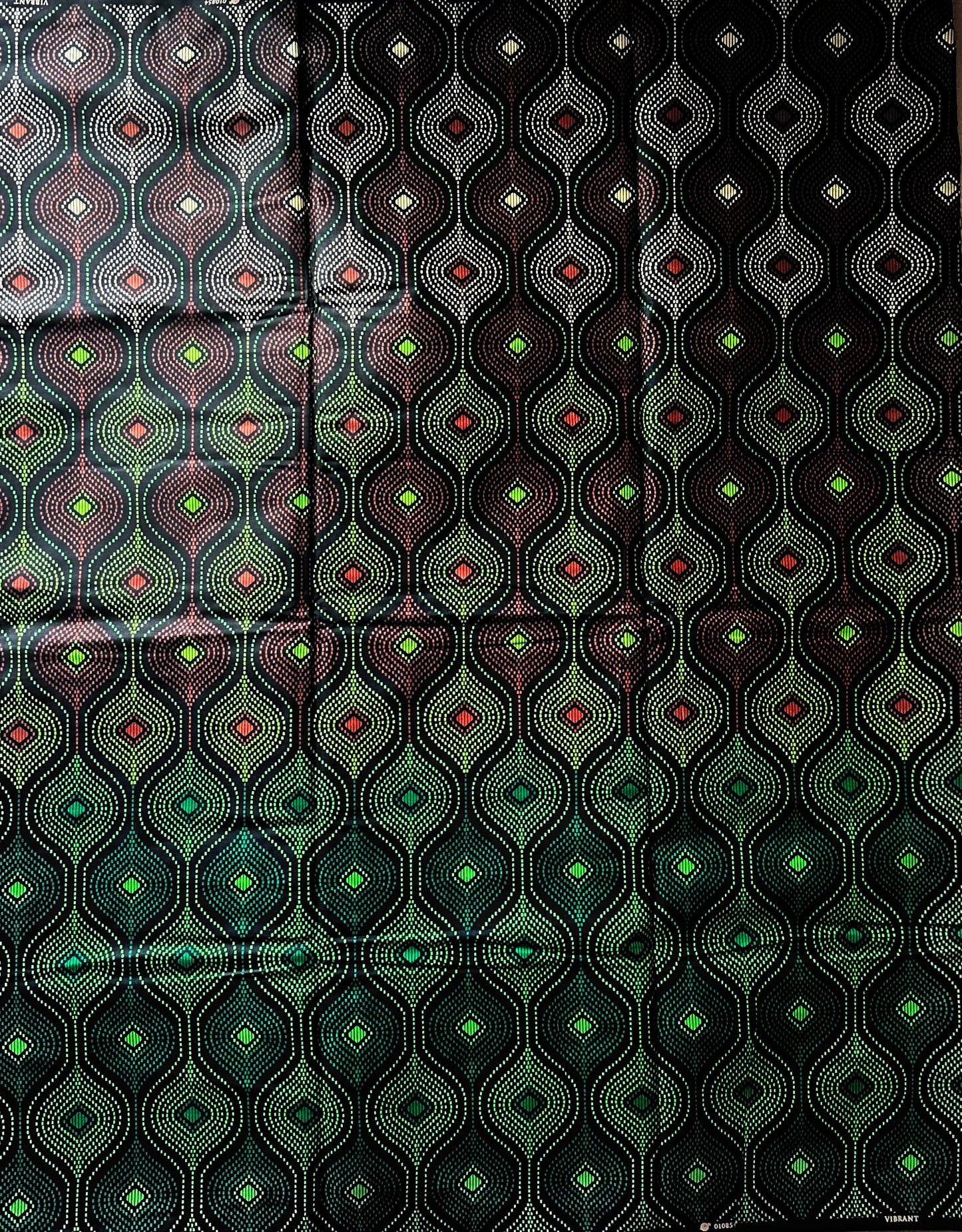African Print Fabric, Ankara - Green, Brown Fabric