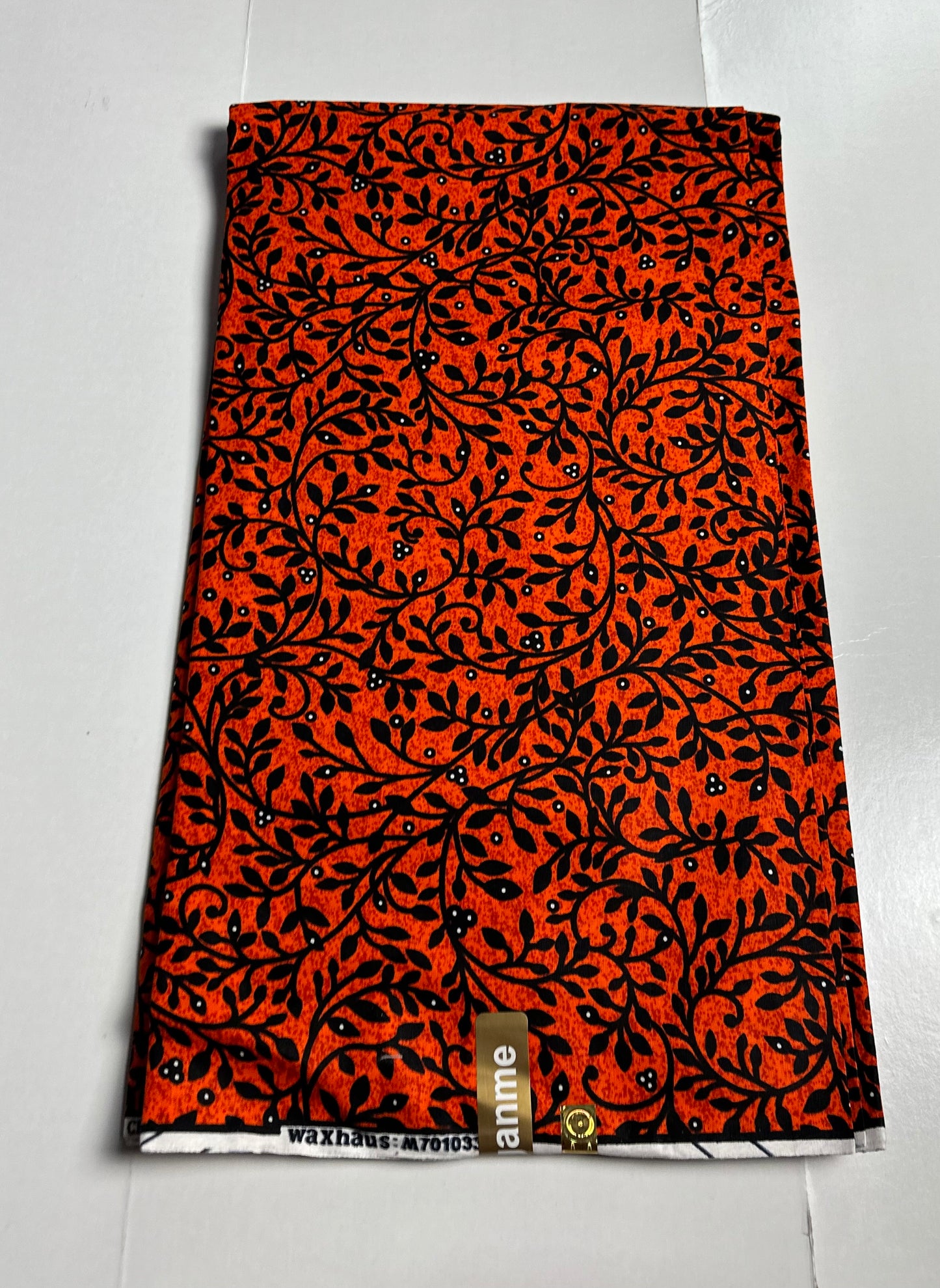 African Print Fabric, Ankara - Orange Fabric