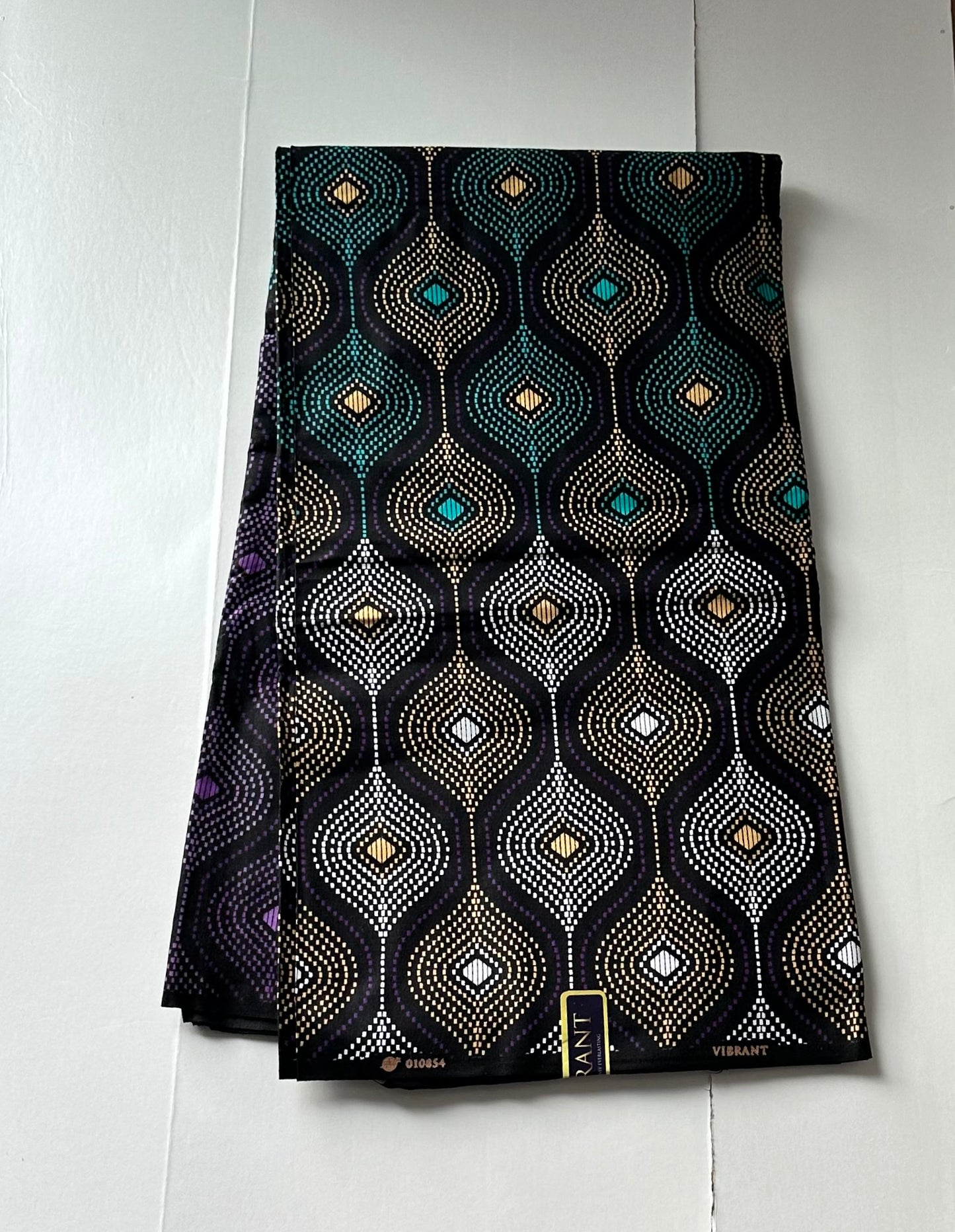 African Print Fabric, Ankara - Purple, Brown Fabric