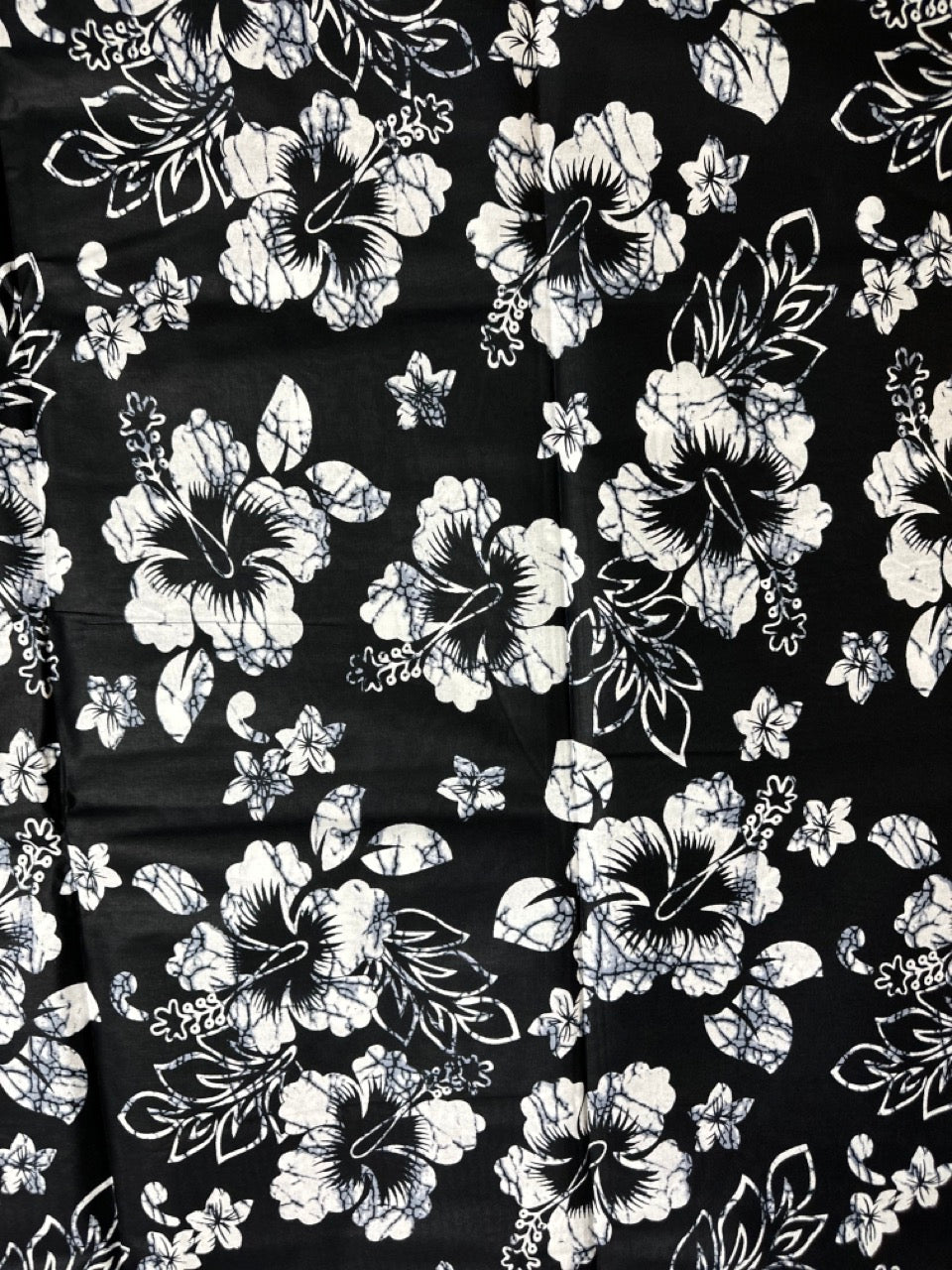 African Print Fabric, Ankara - Black, White Fabric