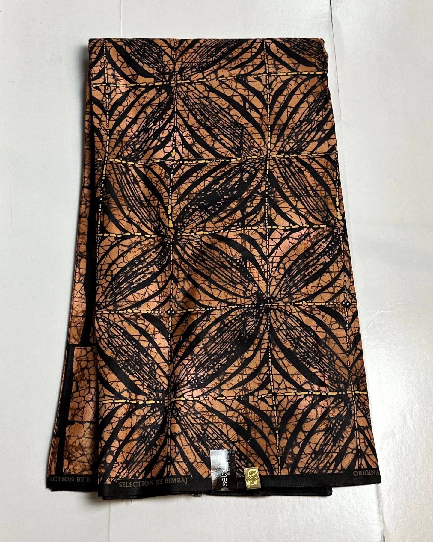 African Print Fabric, Ankara - Brown Fabric