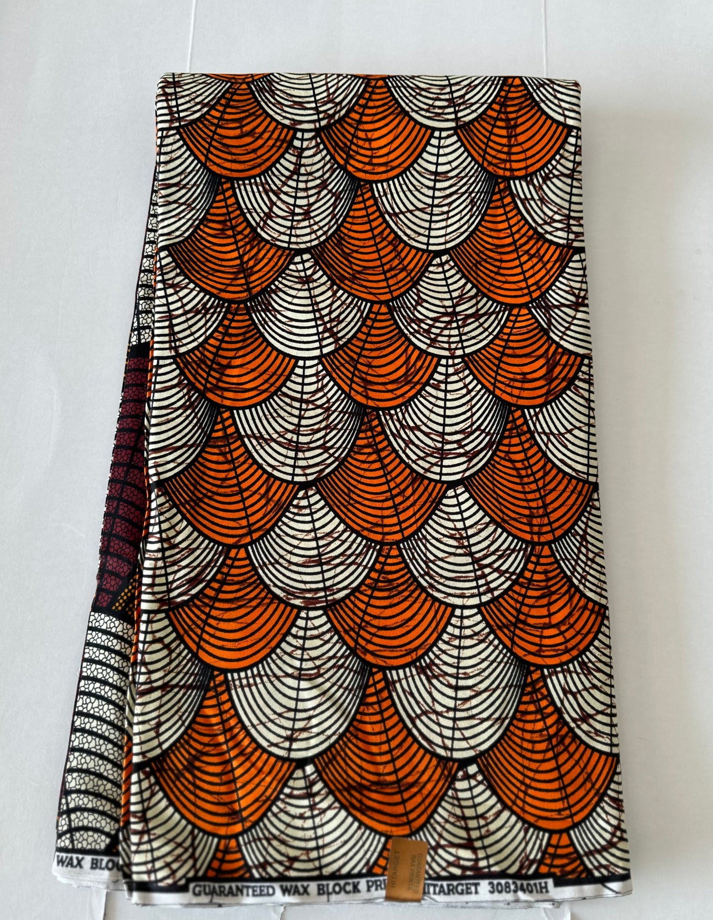 African Print Fabric, Ankara - Orange, Brown, Burgundy Fabric, African Clothing