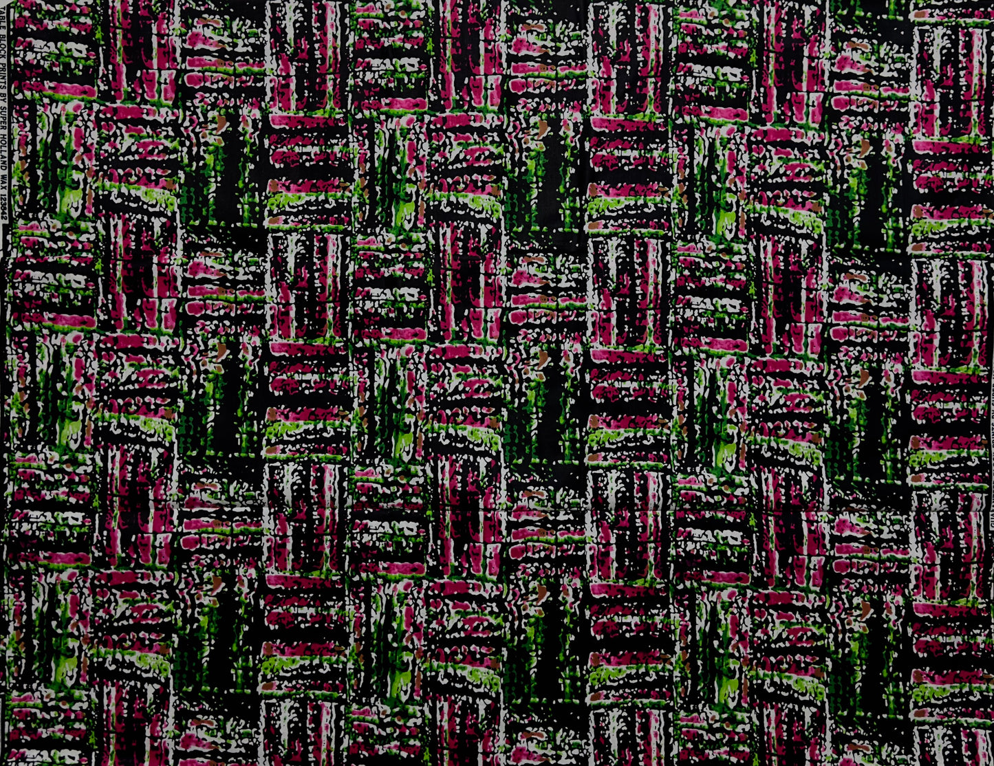 African Print Fabric, Ankara - Pink, Green, Fabric