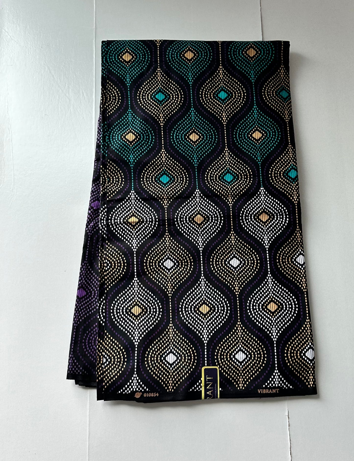African Print Fabric, Ankara - Purple, Brown Fabric