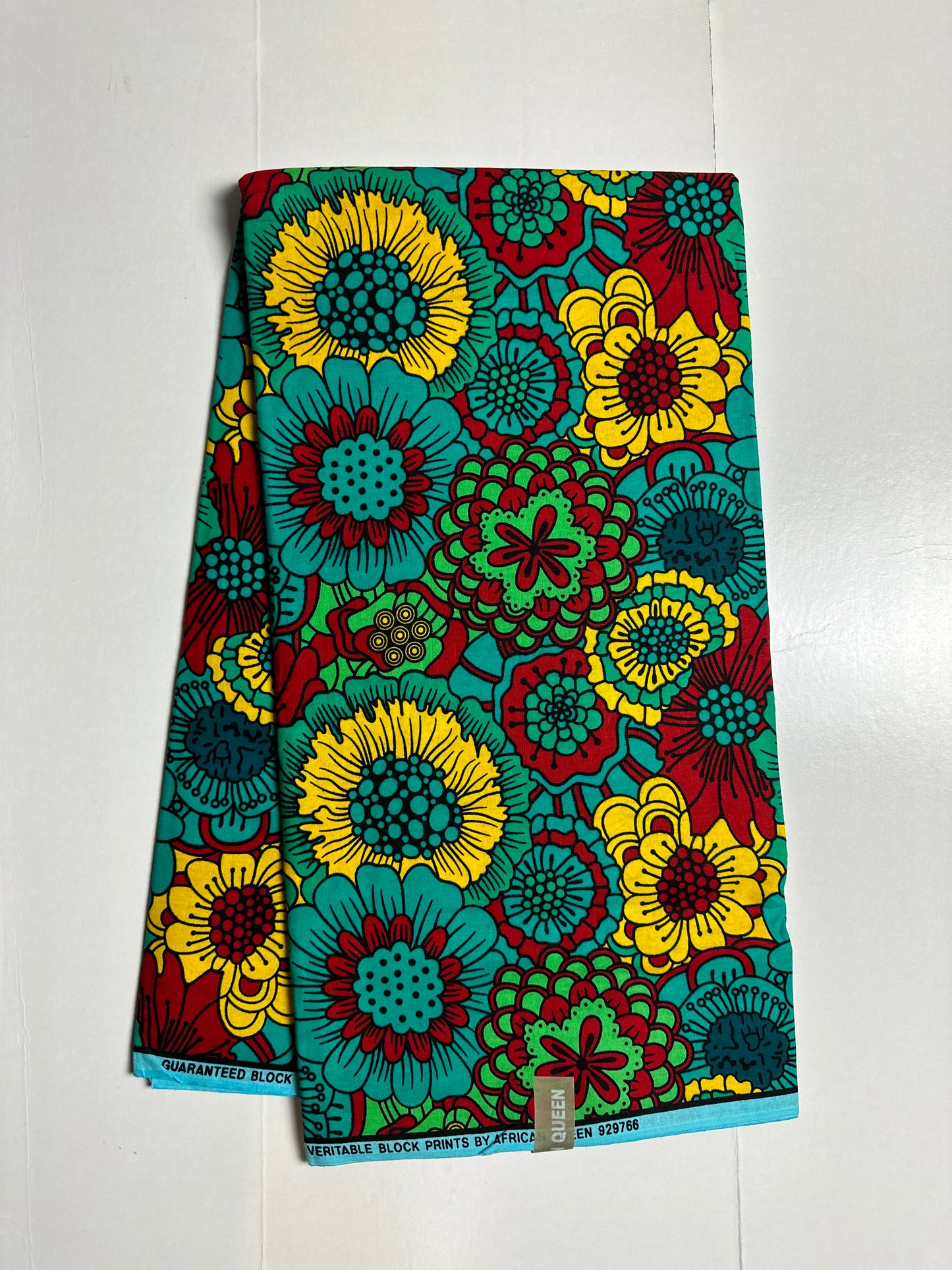 African Print Fabric, Ankara -Red, Yellow Fabric