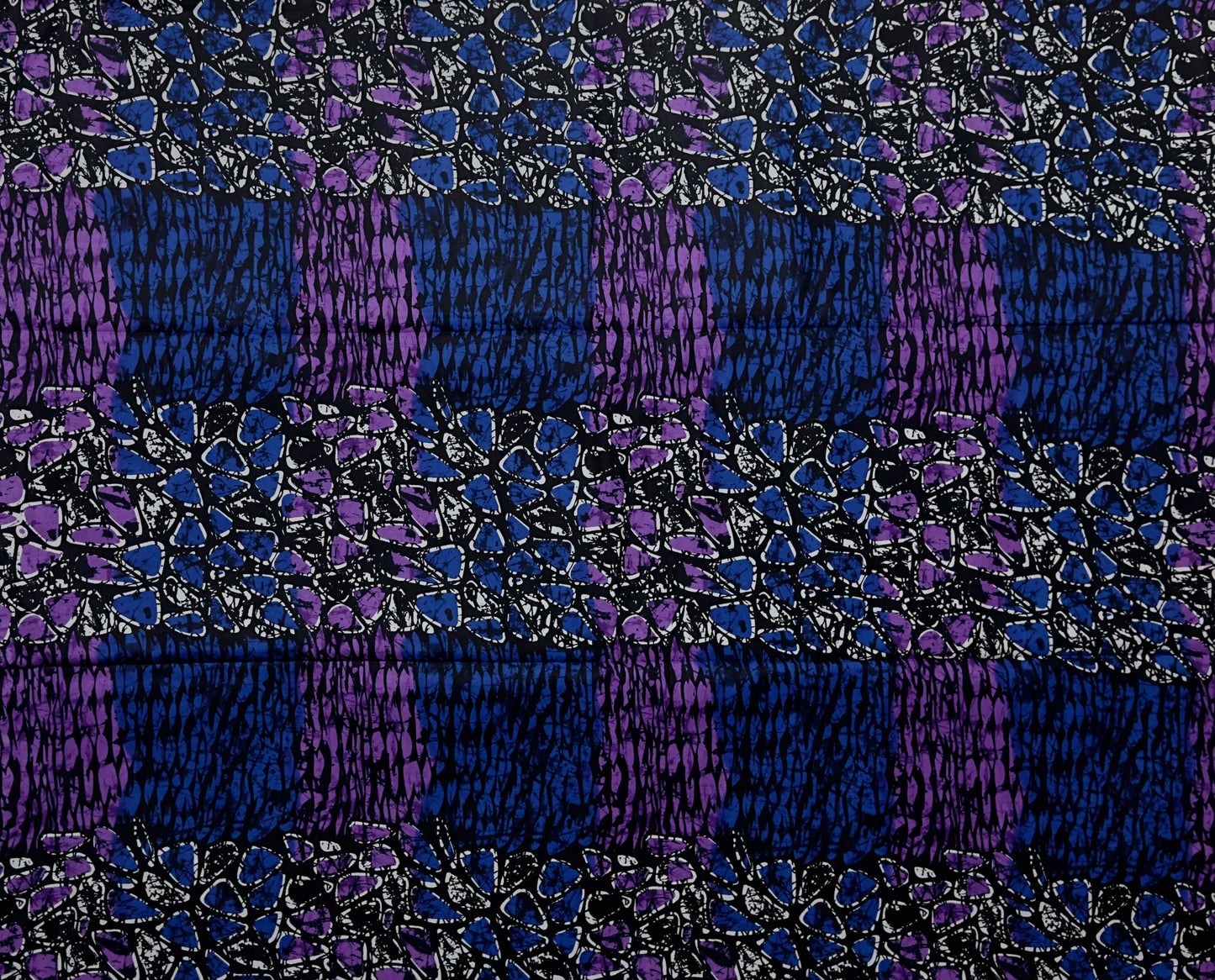 African Print Fabric, Ankara - Blue, Purple Fabric