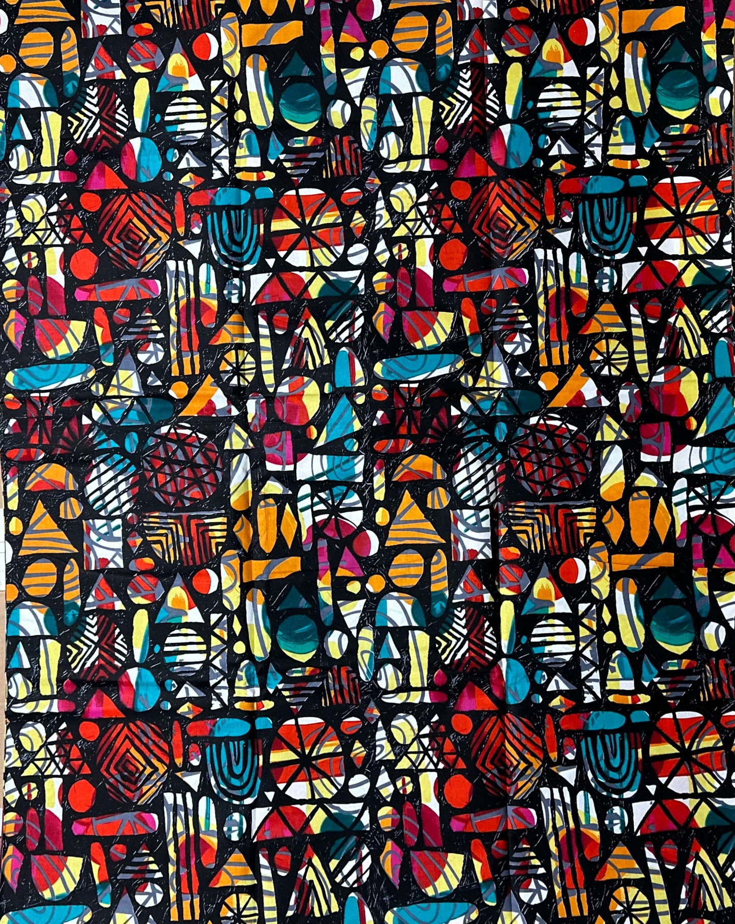 African Print Fabric, Ankara - Black Fabric