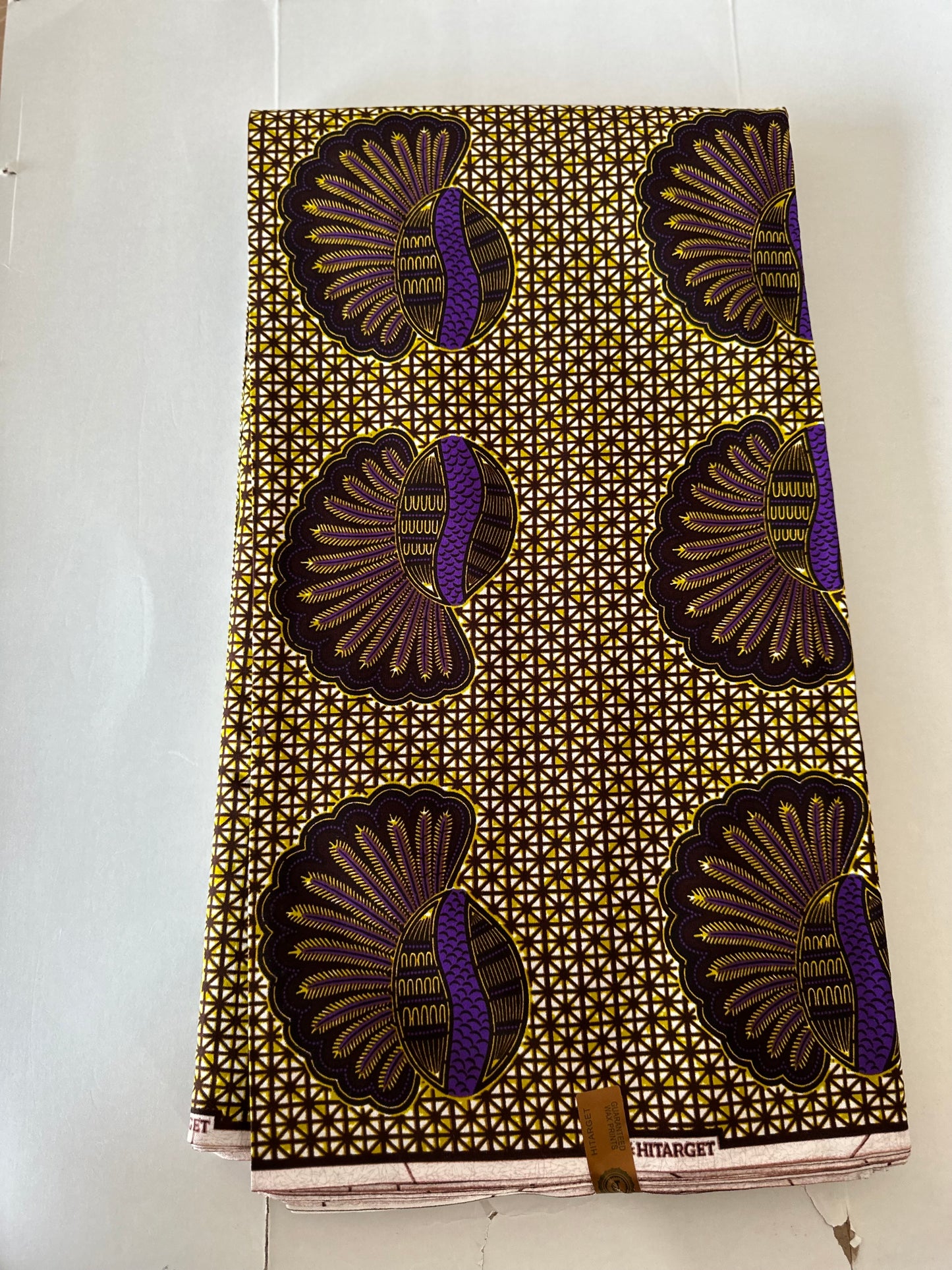 African Print Fabric, Ankara -Brown, Purple Fabric, African Clothing